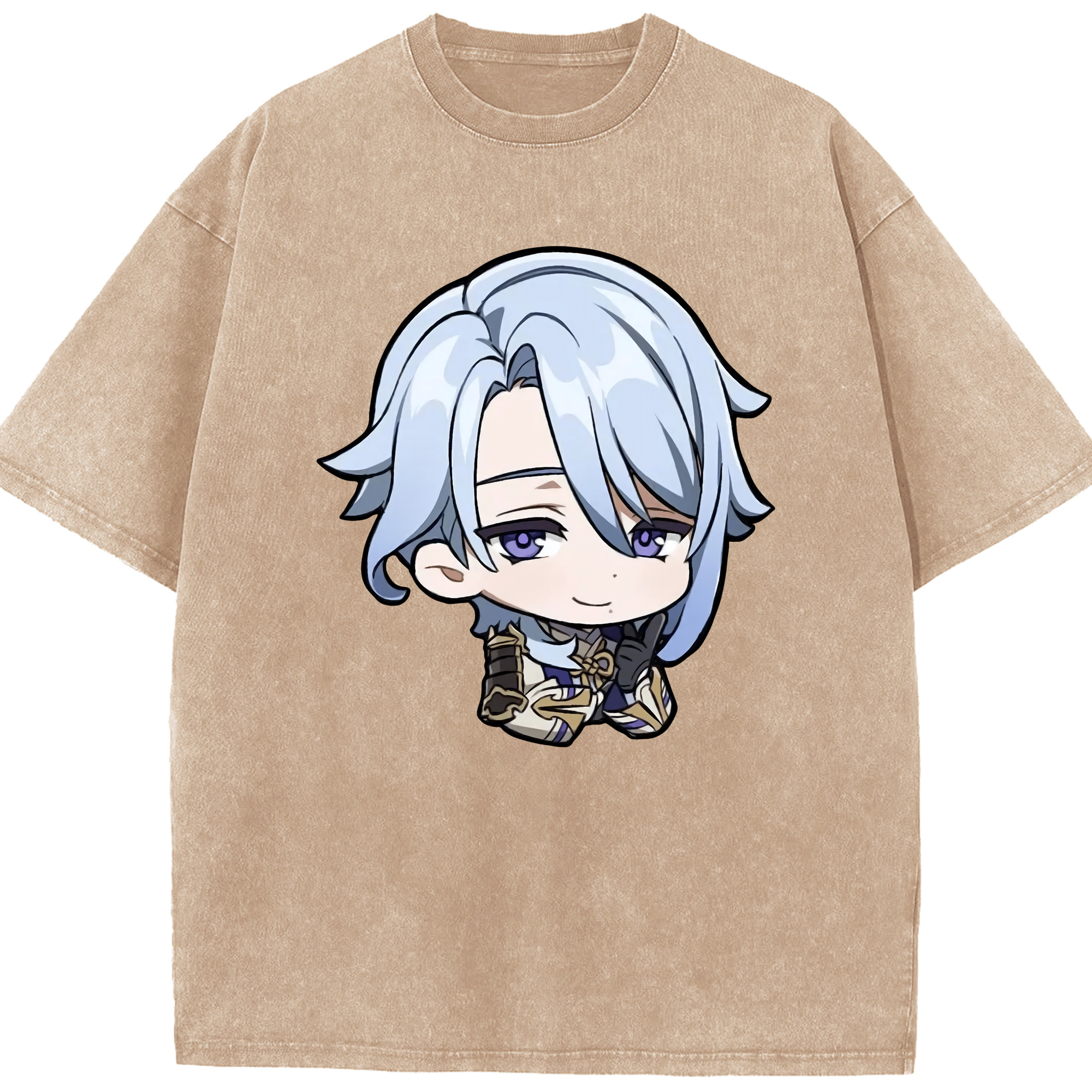 げんし神 神里綾人 かみさとあやと genshin Kamisato Ayato 綿100% ヴィンテージ風 半袖Tシャツ（フロントプリント）