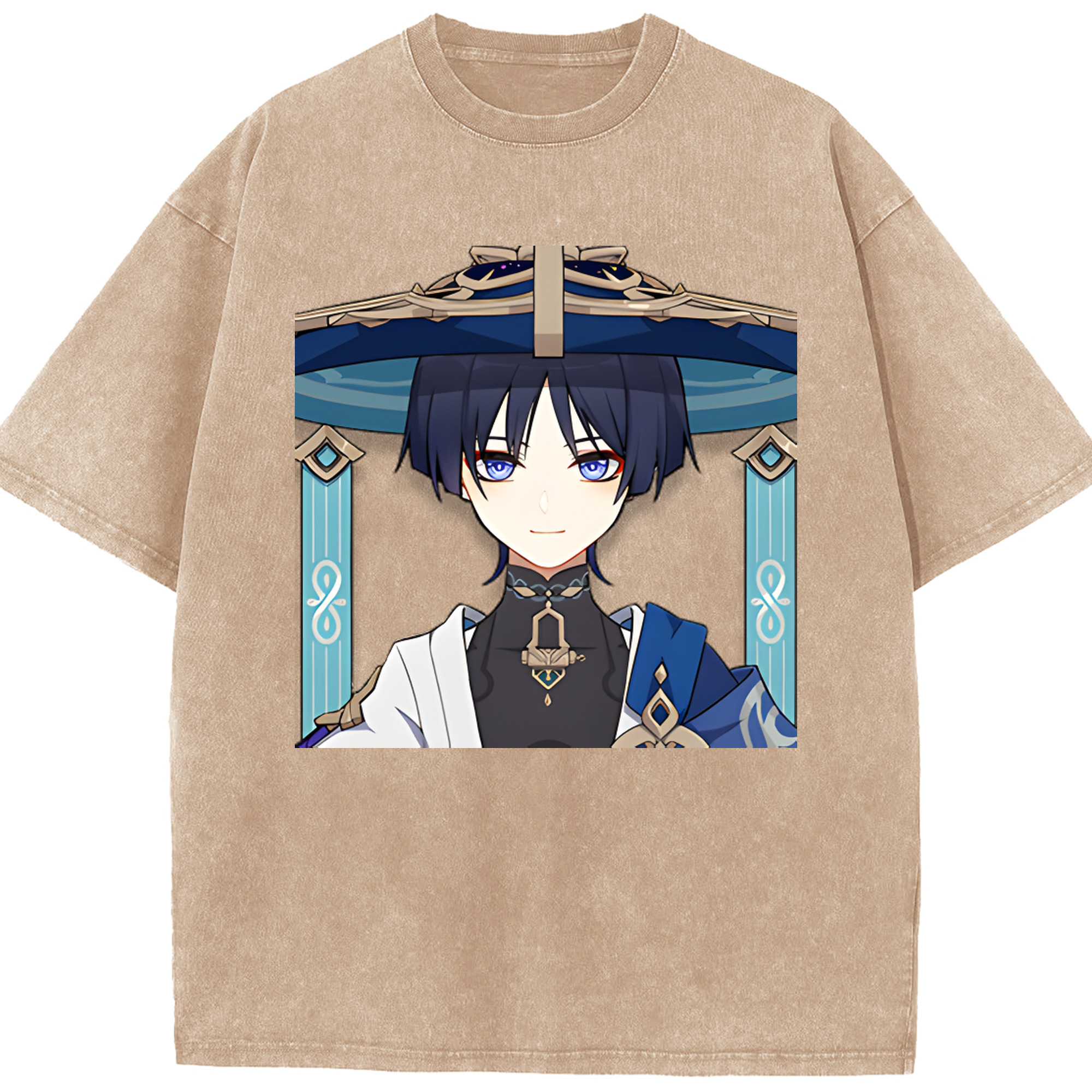 げんし神 さんペい genshin Sanpei 綿100% ヴィンテージ風 半袖Tシャツ（フロントプリント）