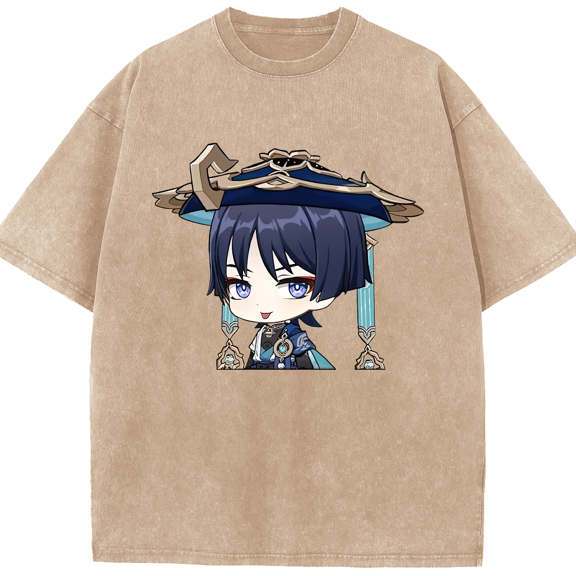 げんし神 さんペい genshin Sanpei 綿100% ヴィンテージ風 半袖Tシャツ（フロントプリント）