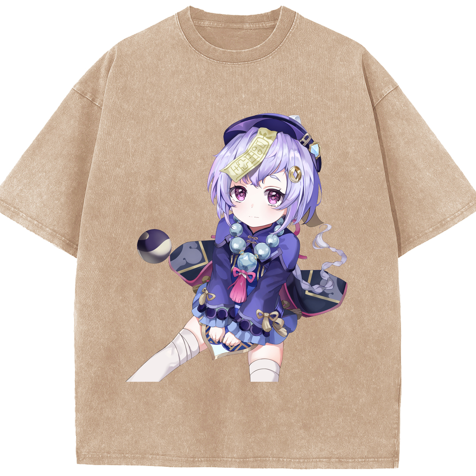 げんし神 七七 なな  genshin Nana 綿100% ヴィンテージ風 半袖Tシャツ（フロントプリント）
