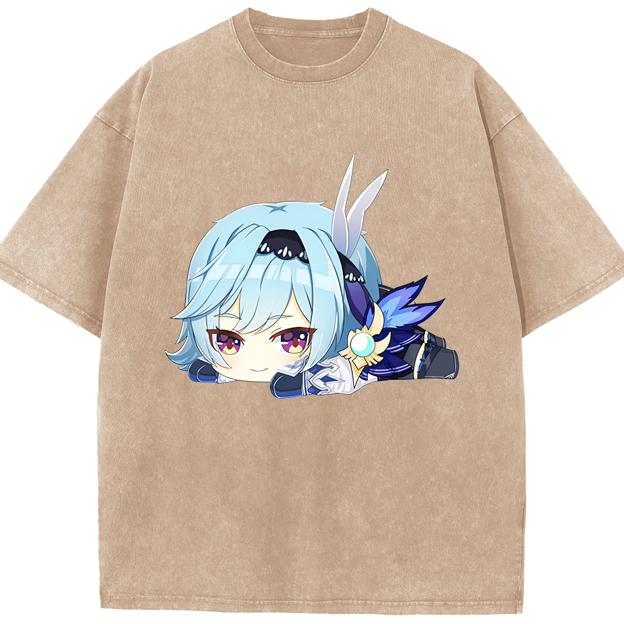 げんし神 优菈 ゆうら genshin Yūra 綿100% ヴィンテージ風 半袖Tシャツ（フロントプリント）