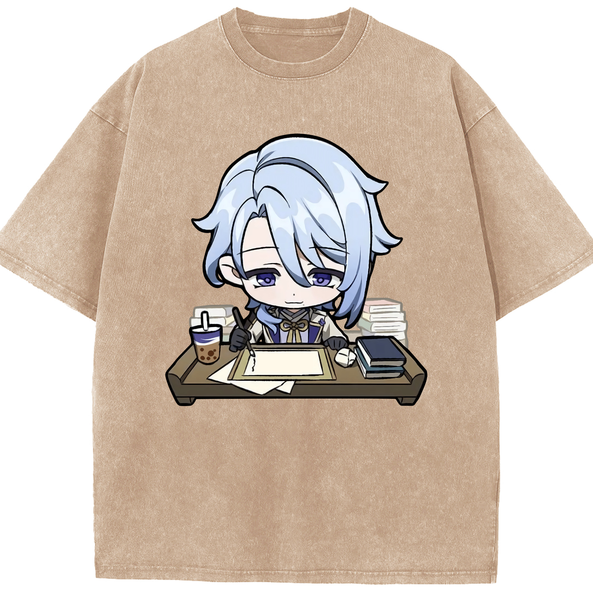 げんし神 神里綾人 かみさとあやと genshin Kamisato Ayato 綿100% ヴィンテージ風 半袖Tシャツ（フロントプリント）