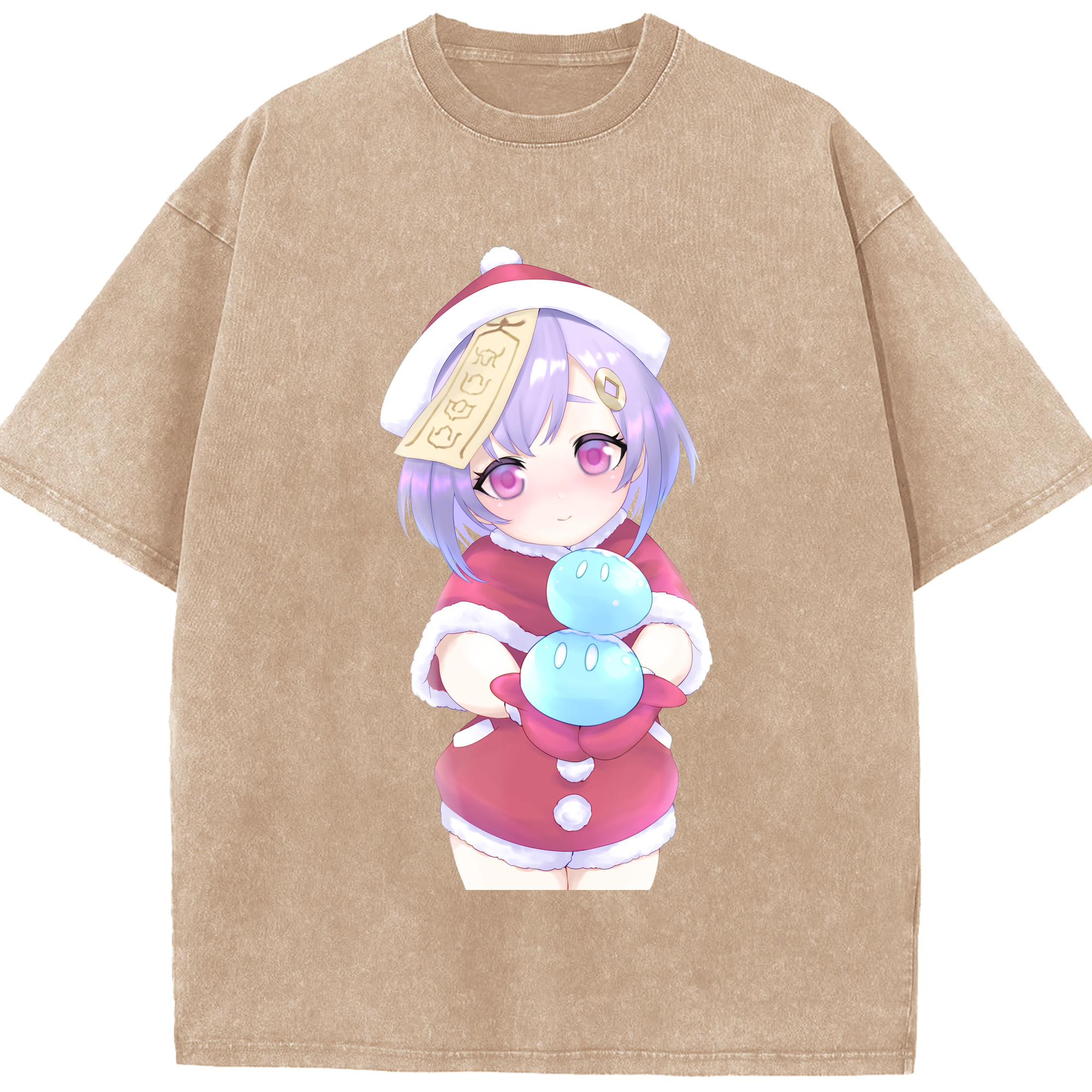 げんし神 七七 なな  genshin Nana 綿100% ヴィンテージ風 半袖Tシャツ（フロントプリント）