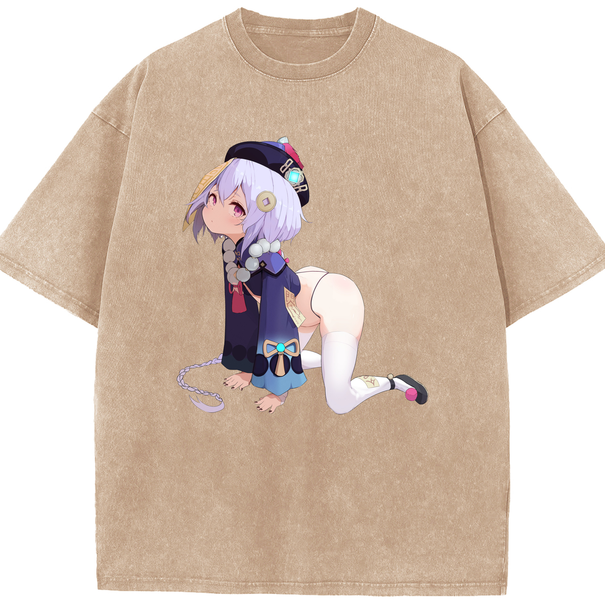 げんし神 七七 なな  genshin Nana 綿100% ヴィンテージ風 半袖Tシャツ（フロントプリント）