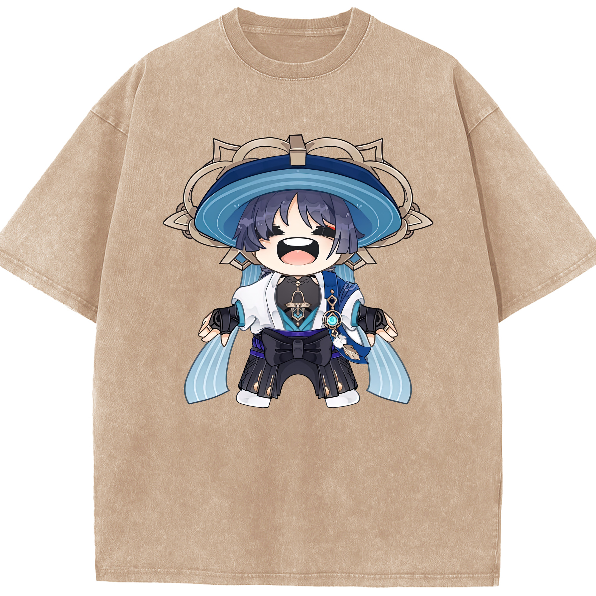 げんし神 さんペい genshin Sanpei 綿100% ヴィンテージ風 半袖Tシャツ（フロントプリント）