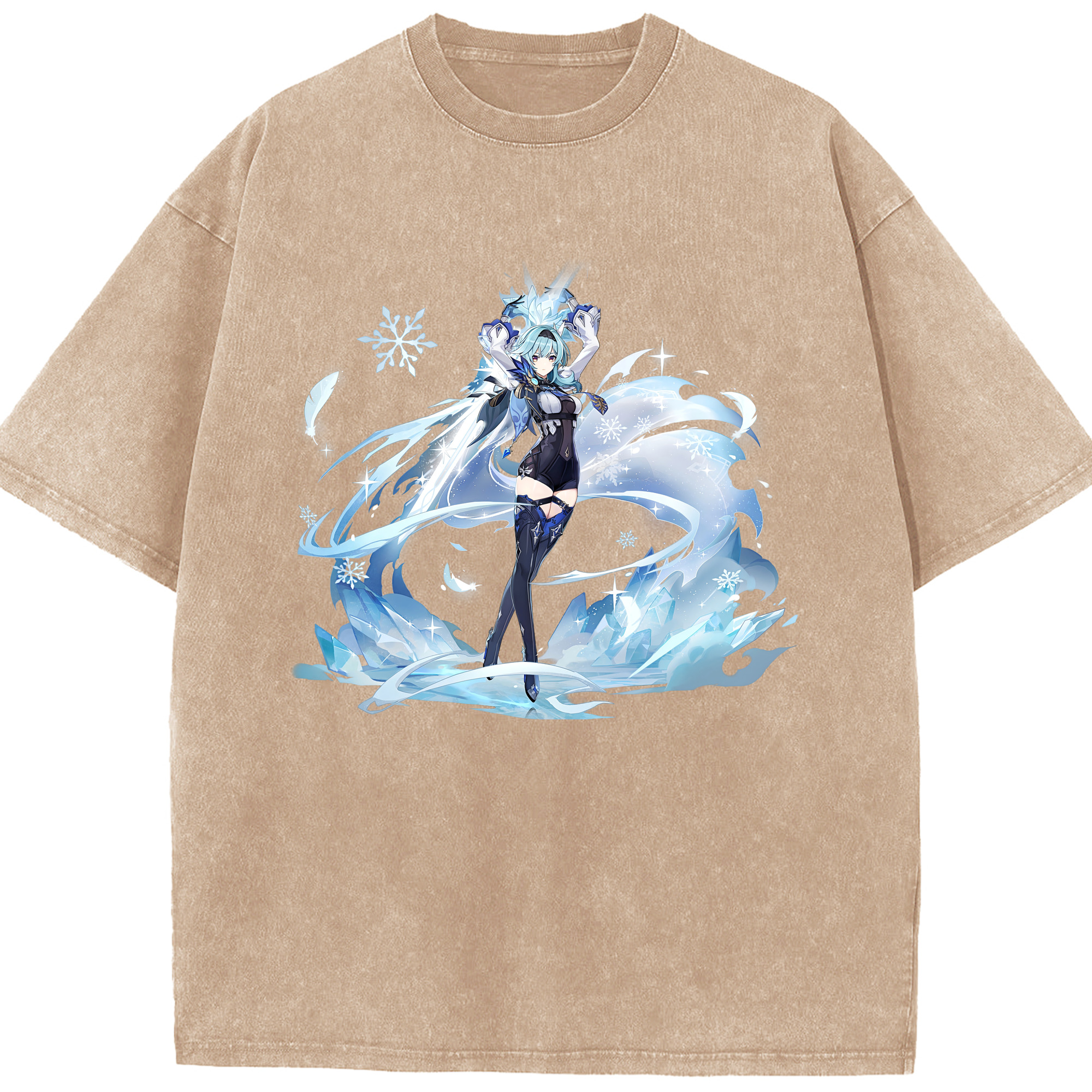 げんし神 优菈 ゆうら genshin Yūra 綿100% ヴィンテージ風 半袖Tシャツ（フロントプリント）