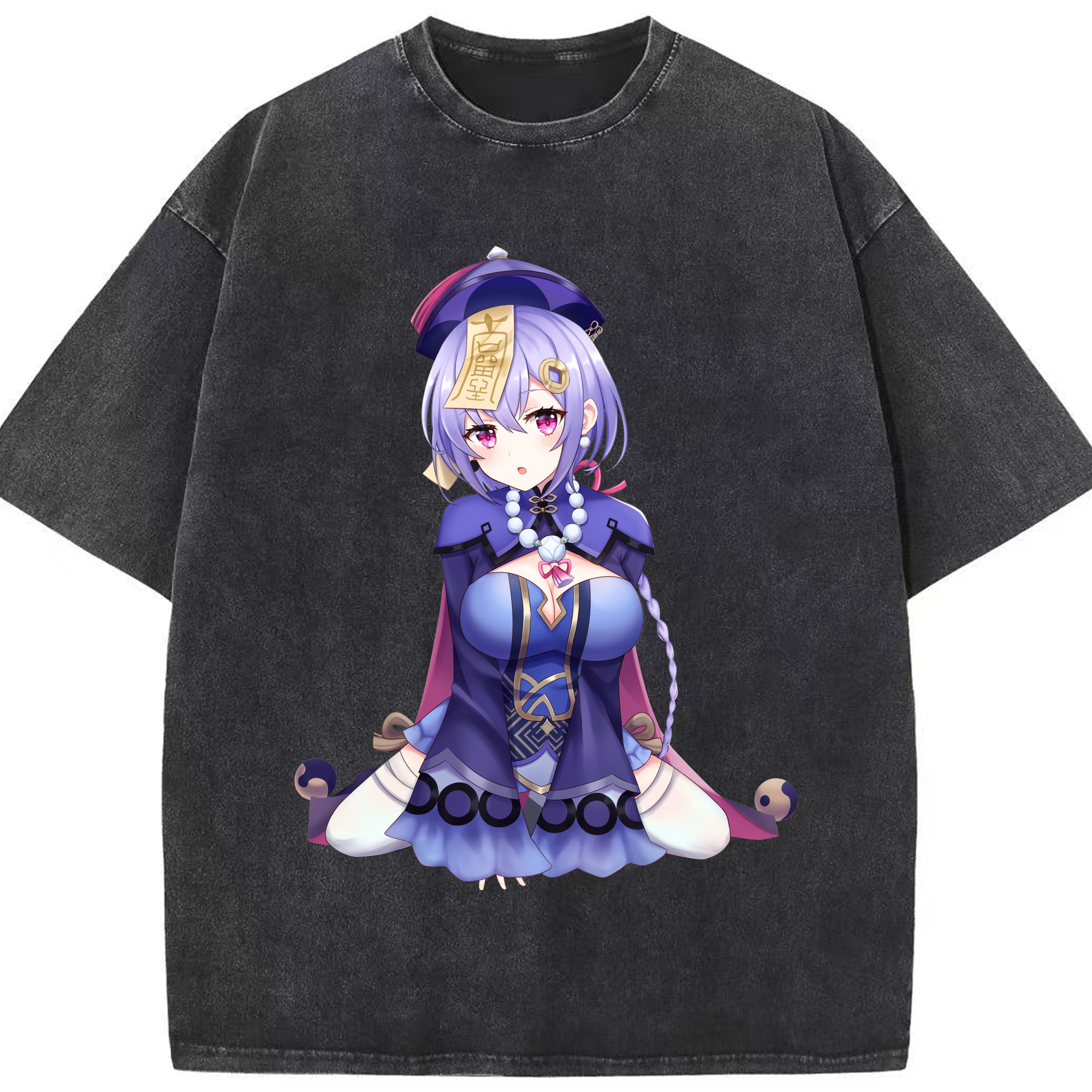 げんし神 七七 なな  genshin Nana 綿100% ヴィンテージ風 半袖Tシャツ（フロントプリント）