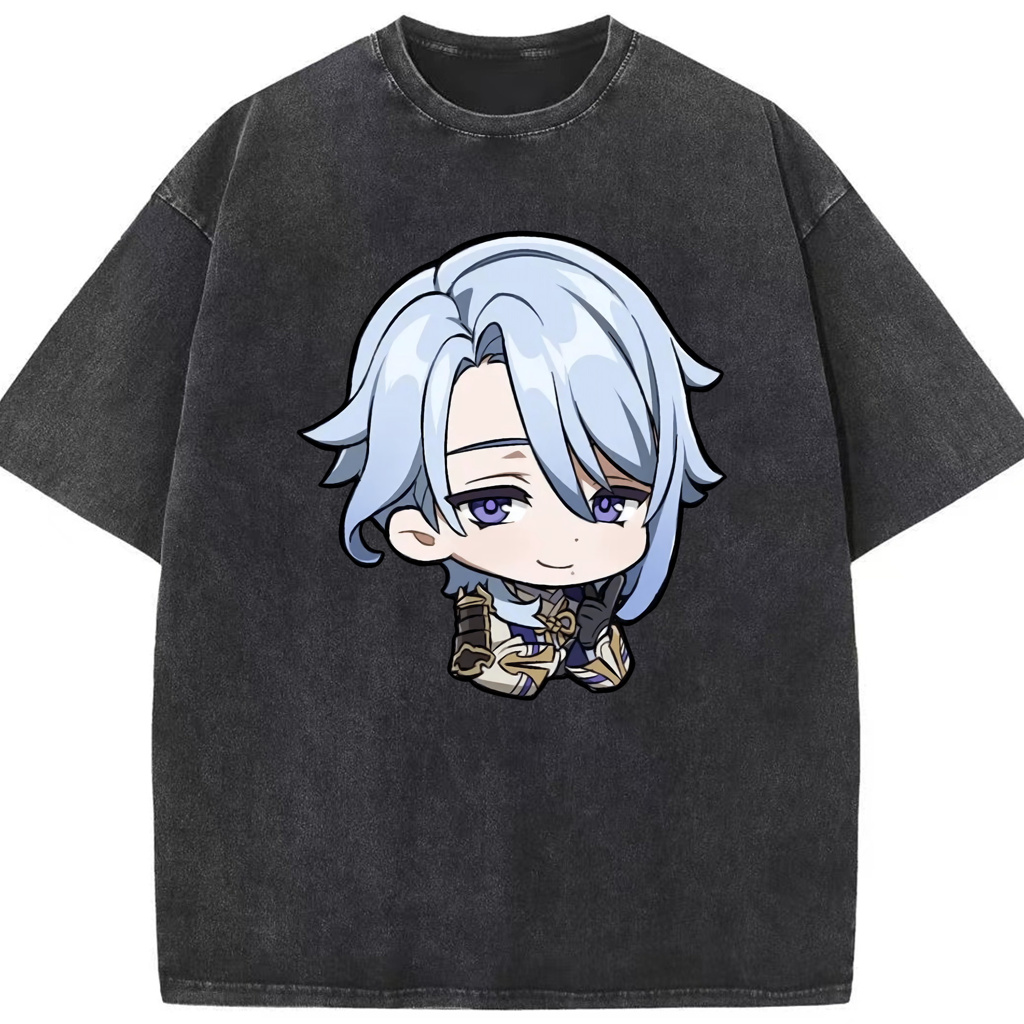 げんし神 神里綾人 かみさとあやと genshin Kamisato Ayato 綿100% ヴィンテージ風 半袖Tシャツ（フロントプリント）