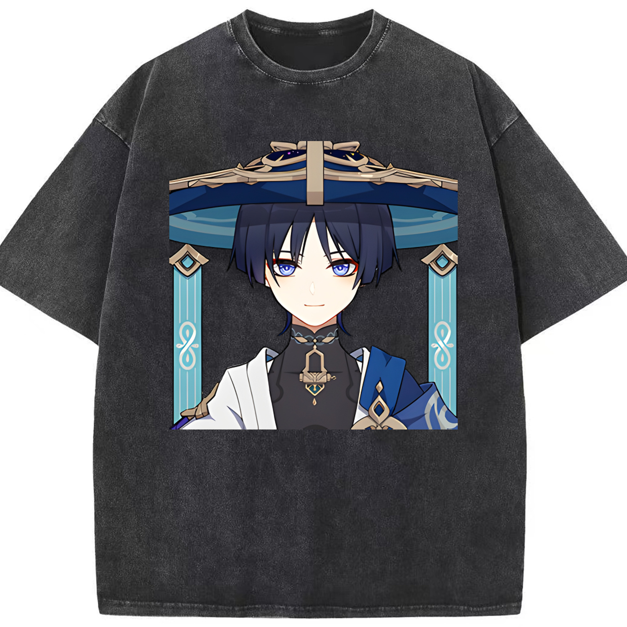 げんし神 さんペい genshin Sanpei 綿100% ヴィンテージ風 半袖Tシャツ（フロントプリント）
