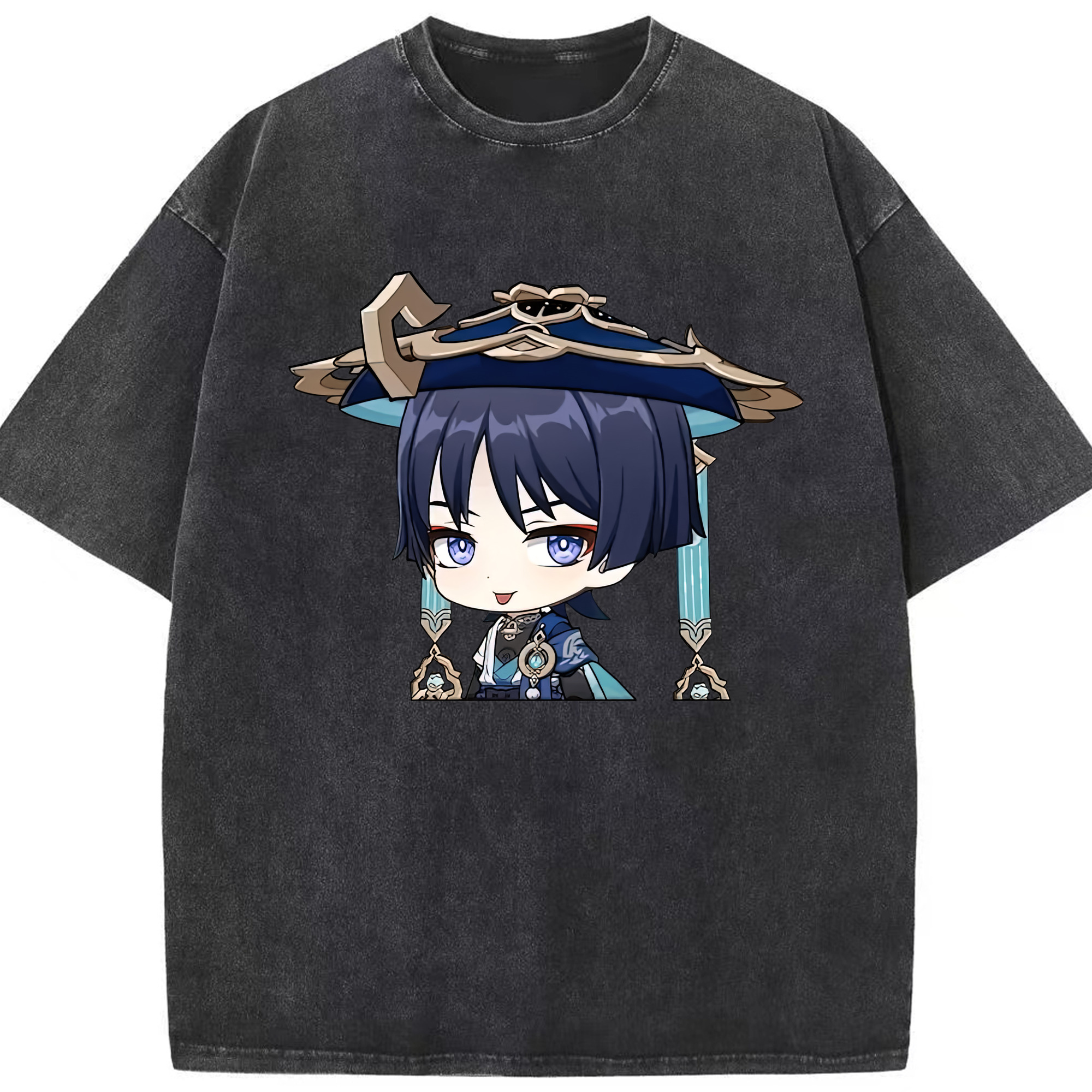 げんし神 さんペい genshin Sanpei 綿100% ヴィンテージ風 半袖Tシャツ（フロントプリント）