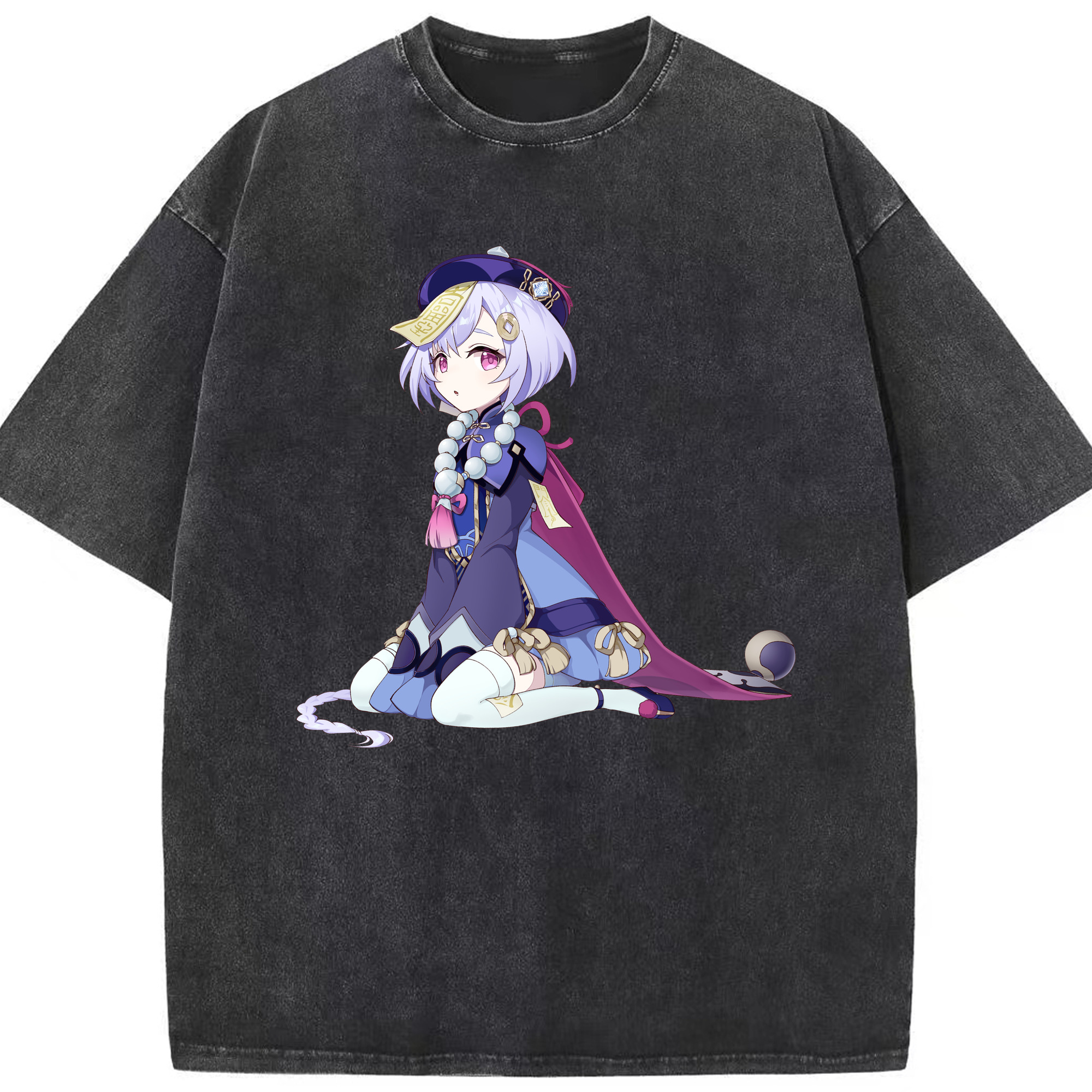 げんし神 七七 なな  genshin Nana 綿100% ヴィンテージ風 半袖Tシャツ（フロントプリント）
