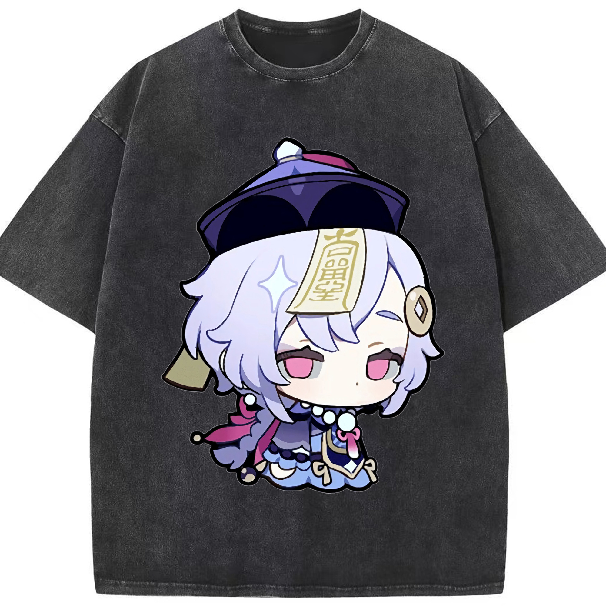 げんし神 七七 なな  genshin Nana 綿100% ヴィンテージ風 半袖Tシャツ（フロントプリント）