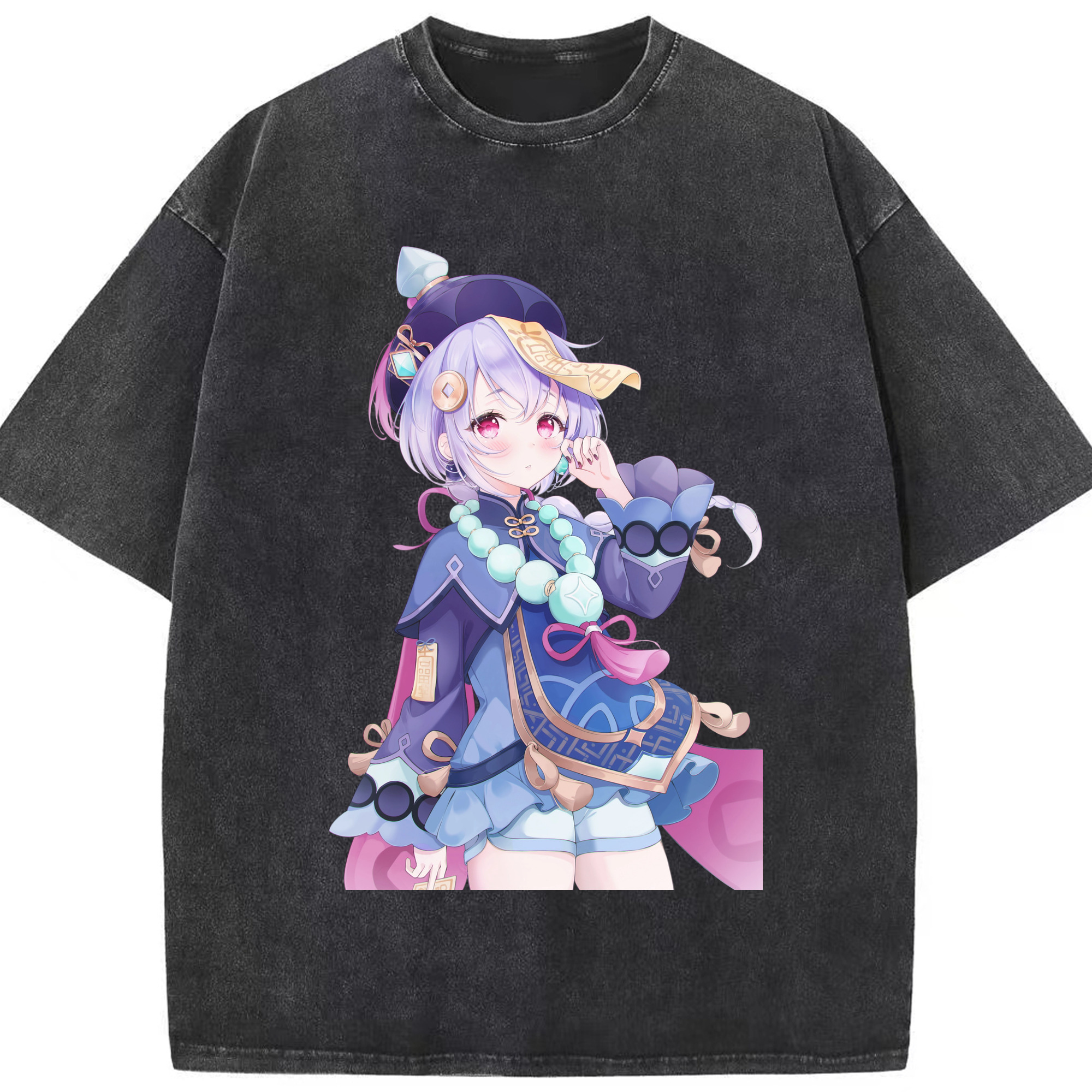げんし神 七七 なな  genshin Nana 綿100% ヴィンテージ風 半袖Tシャツ（フロントプリント）