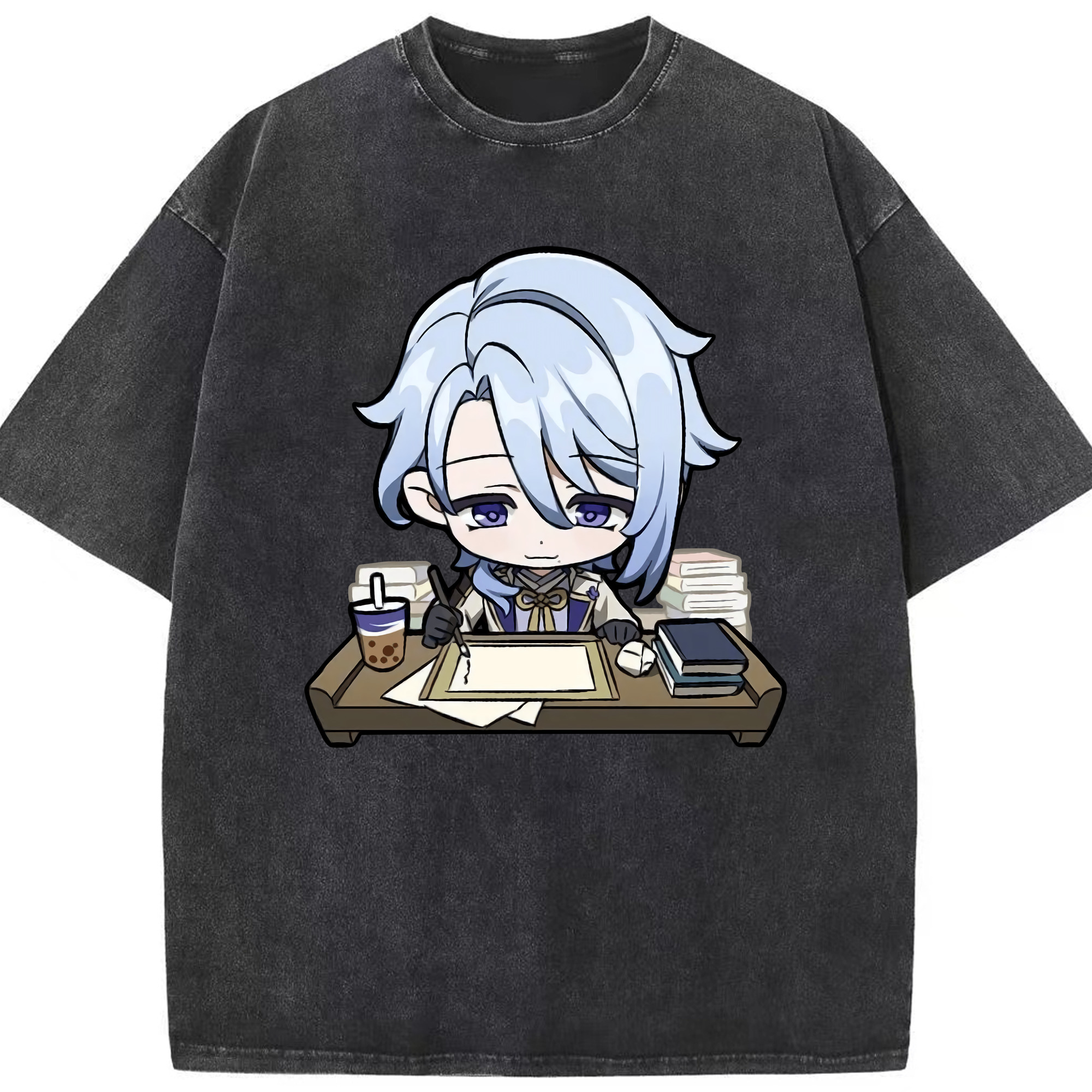 げんし神 神里綾人 かみさとあやと genshin Kamisato Ayato 綿100% ヴィンテージ風 半袖Tシャツ（フロントプリント）