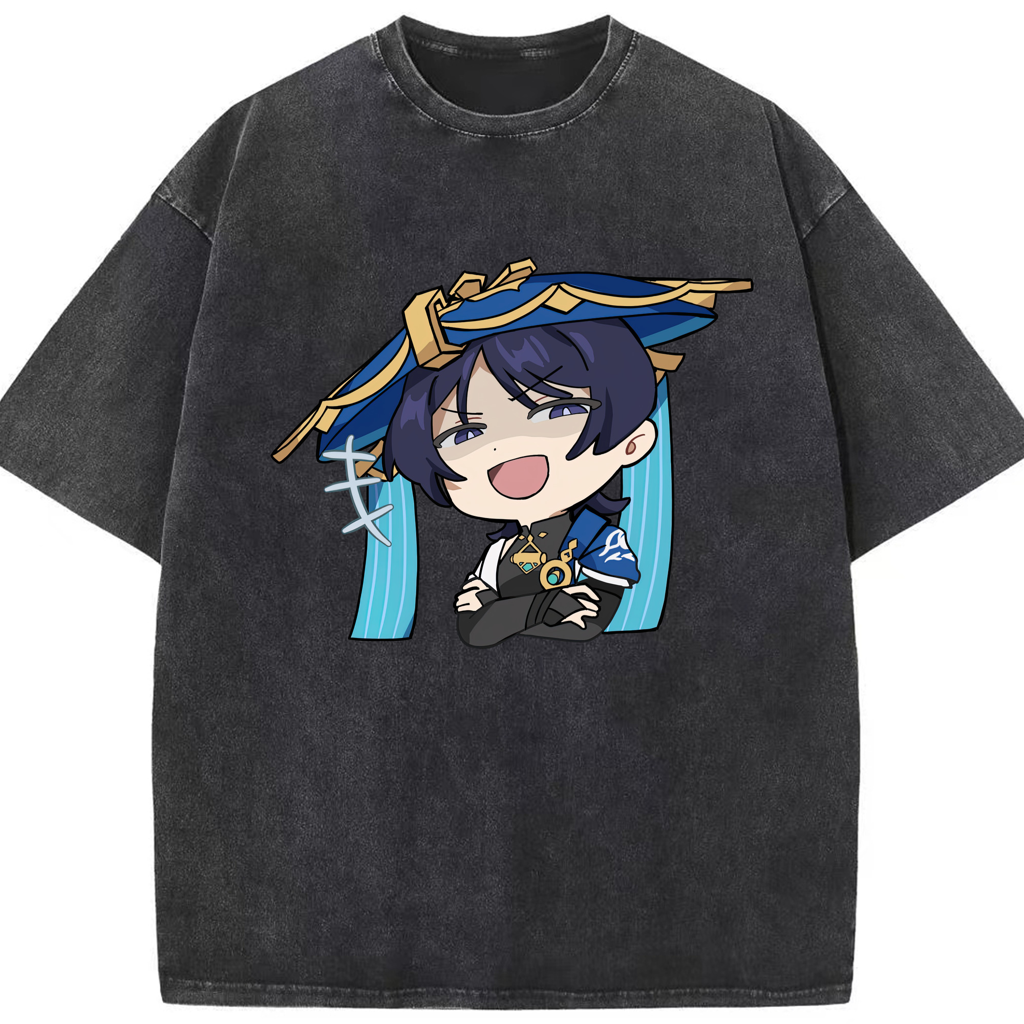 げんし神 さんペい genshin Sanpei 綿100% ヴィンテージ風 半袖Tシャツ（フロントプリント）