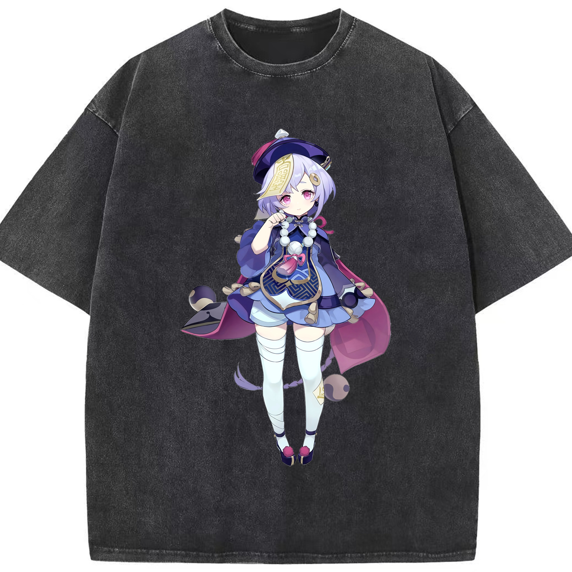 げんし神 七七 なな  genshin Nana 綿100% ヴィンテージ風 半袖Tシャツ（フロントプリント）