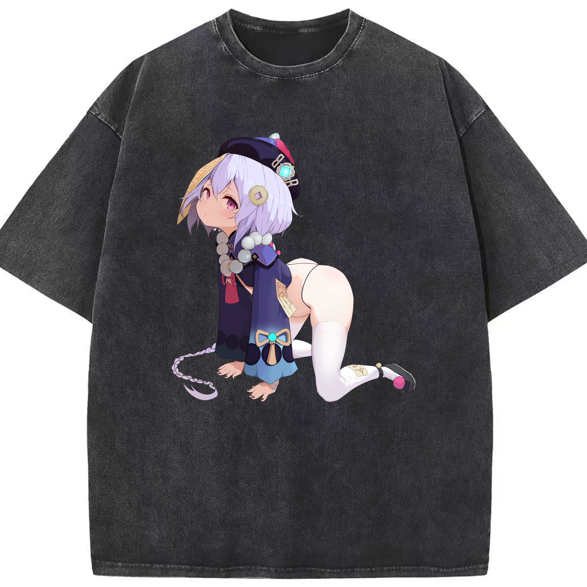 げんし神 七七 なな  genshin Nana 綿100% ヴィンテージ風 半袖Tシャツ（フロントプリント）