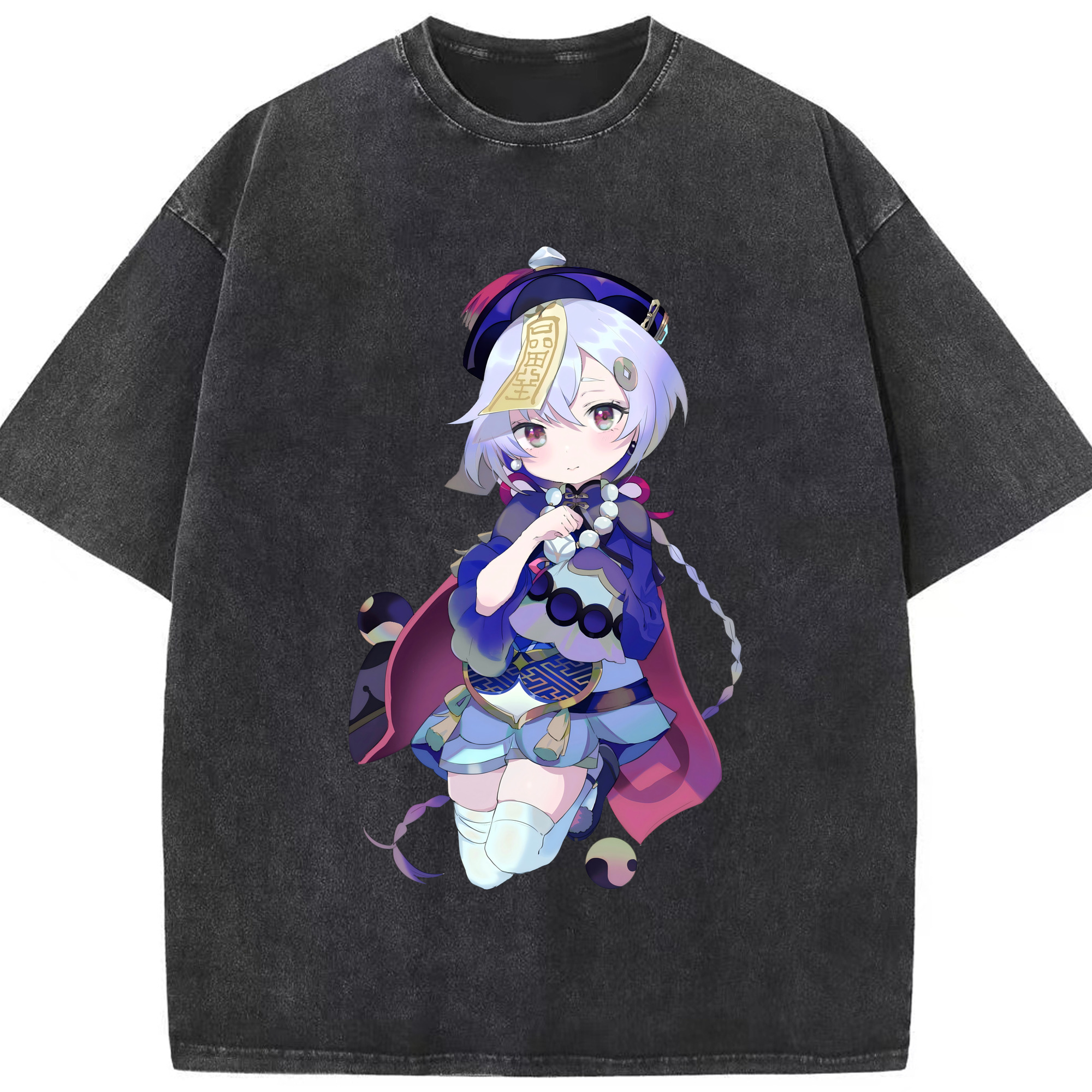 げんし神 七七 なな  genshin Nana 綿100% ヴィンテージ風 半袖Tシャツ（フロントプリント）