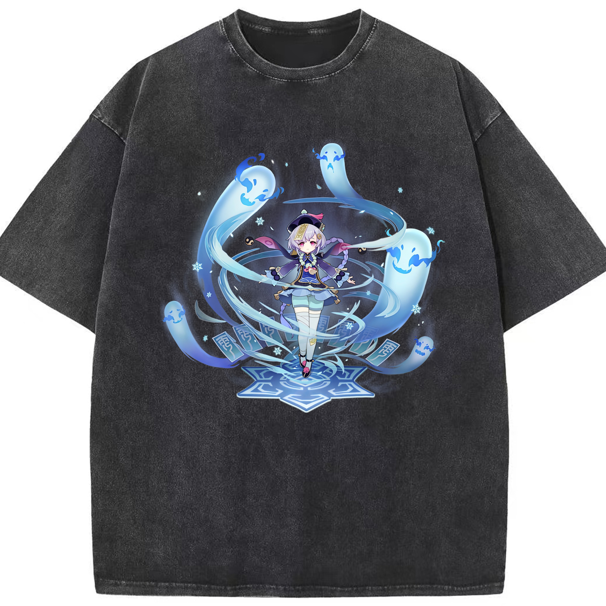 げんし神 七七 なな  genshin Nana 綿100% ヴィンテージ風 半袖Tシャツ（フロントプリント）