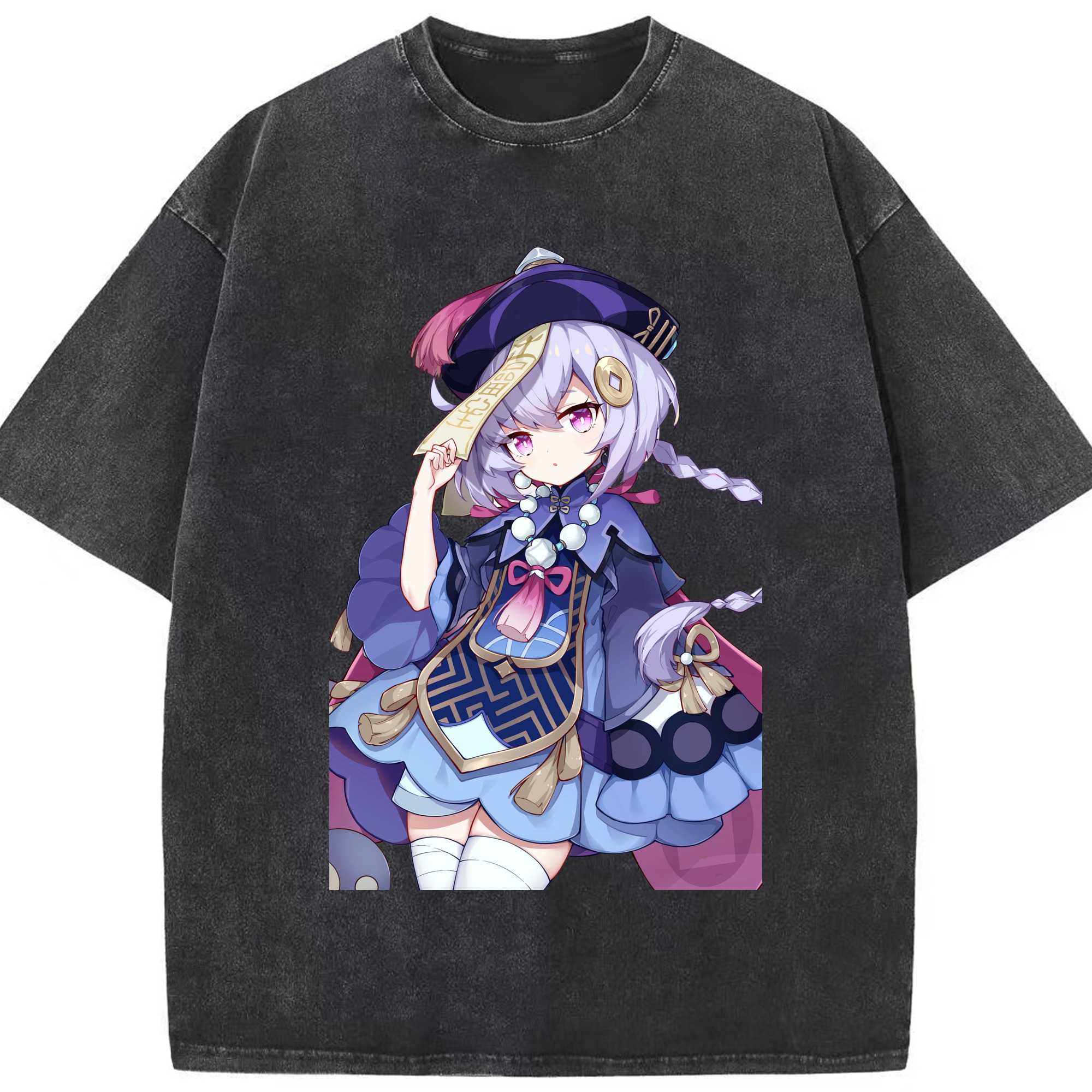 げんし神 七七 なな  genshin Nana 綿100% ヴィンテージ風 半袖Tシャツ（フロントプリント）