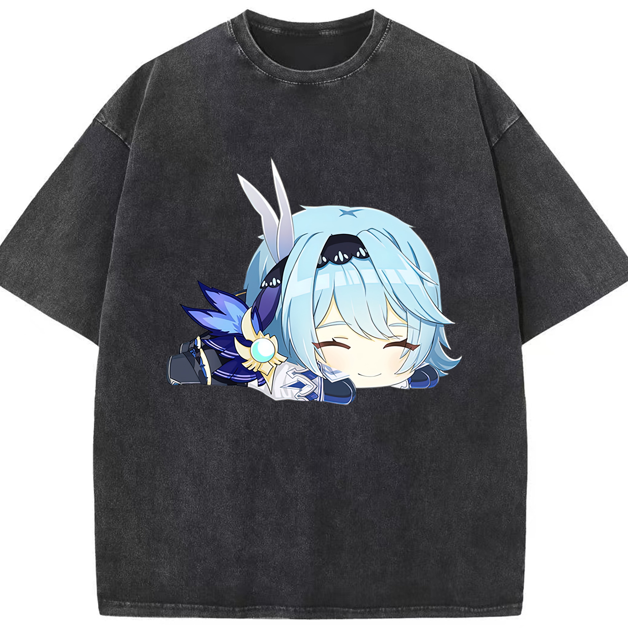 げんし神 优菈 ゆうら genshin Yūra 綿100% ヴィンテージ風 半袖Tシャツ（フロントプリント）