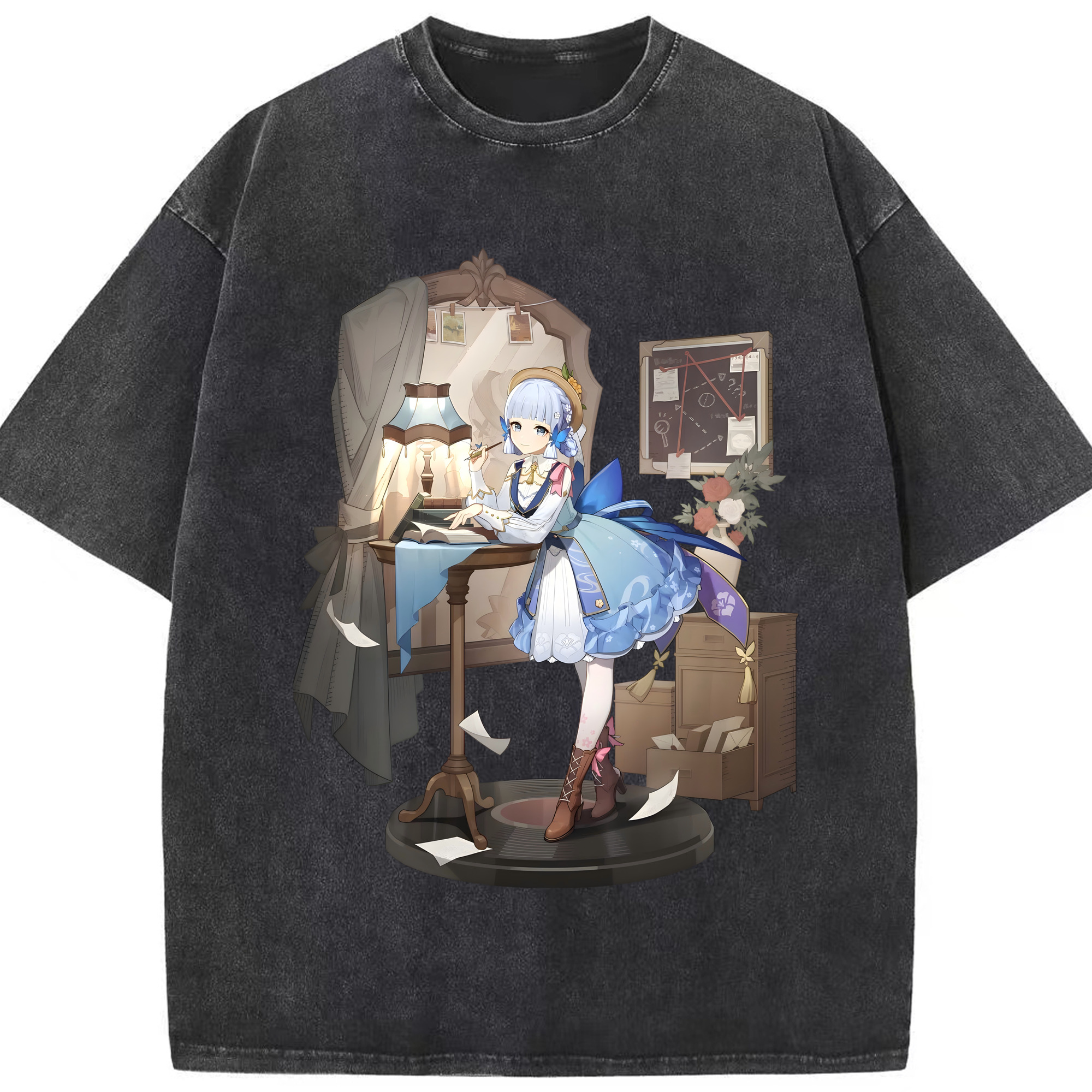 げんし神 神里綾華 神宮寺レン genshin Kamimiya Ren 綿100% ヴィンテージ風 半袖Tシャツ（フロントプリント）