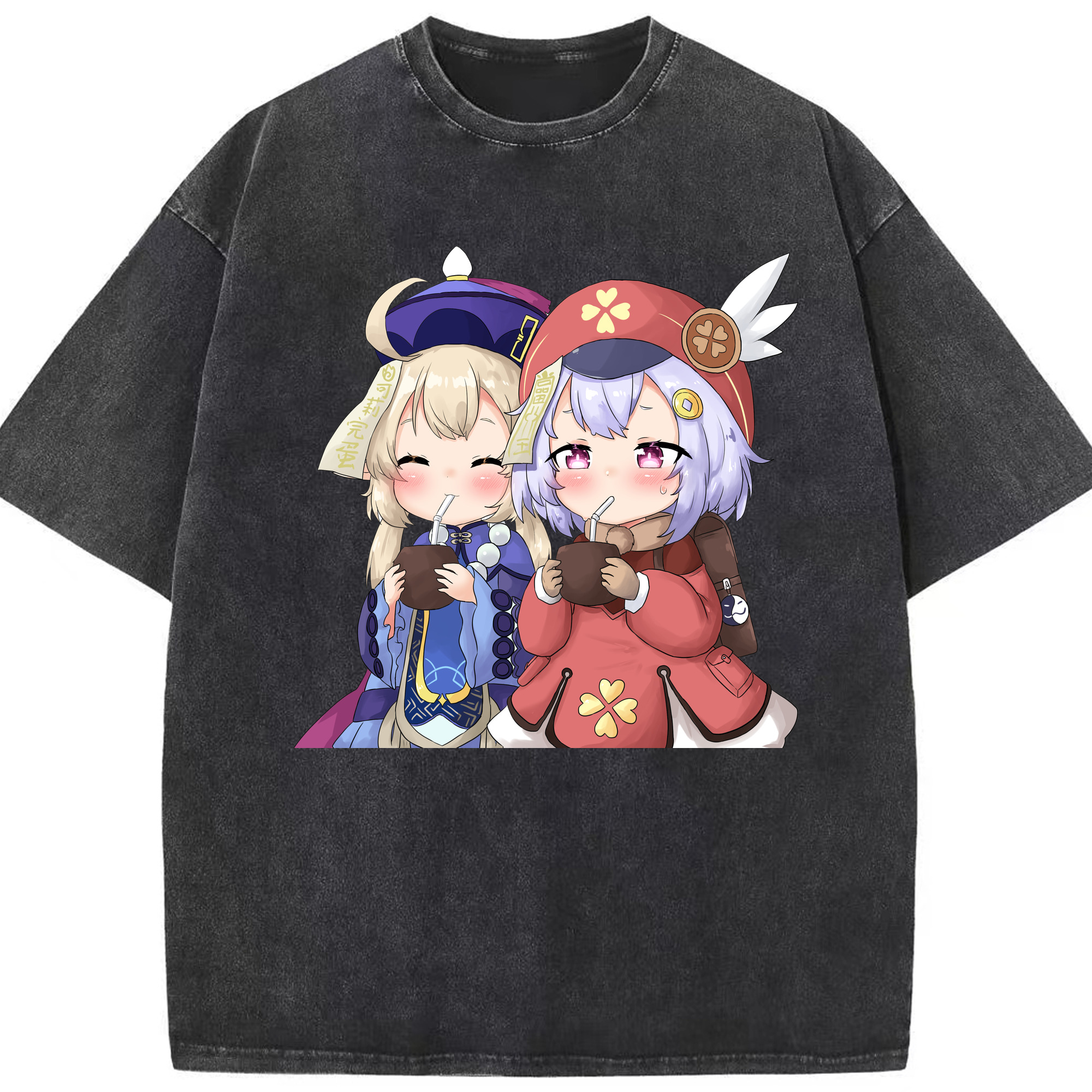 げんし神 七七 なな  genshin Nana 綿100% ヴィンテージ風 半袖Tシャツ（フロントプリント）