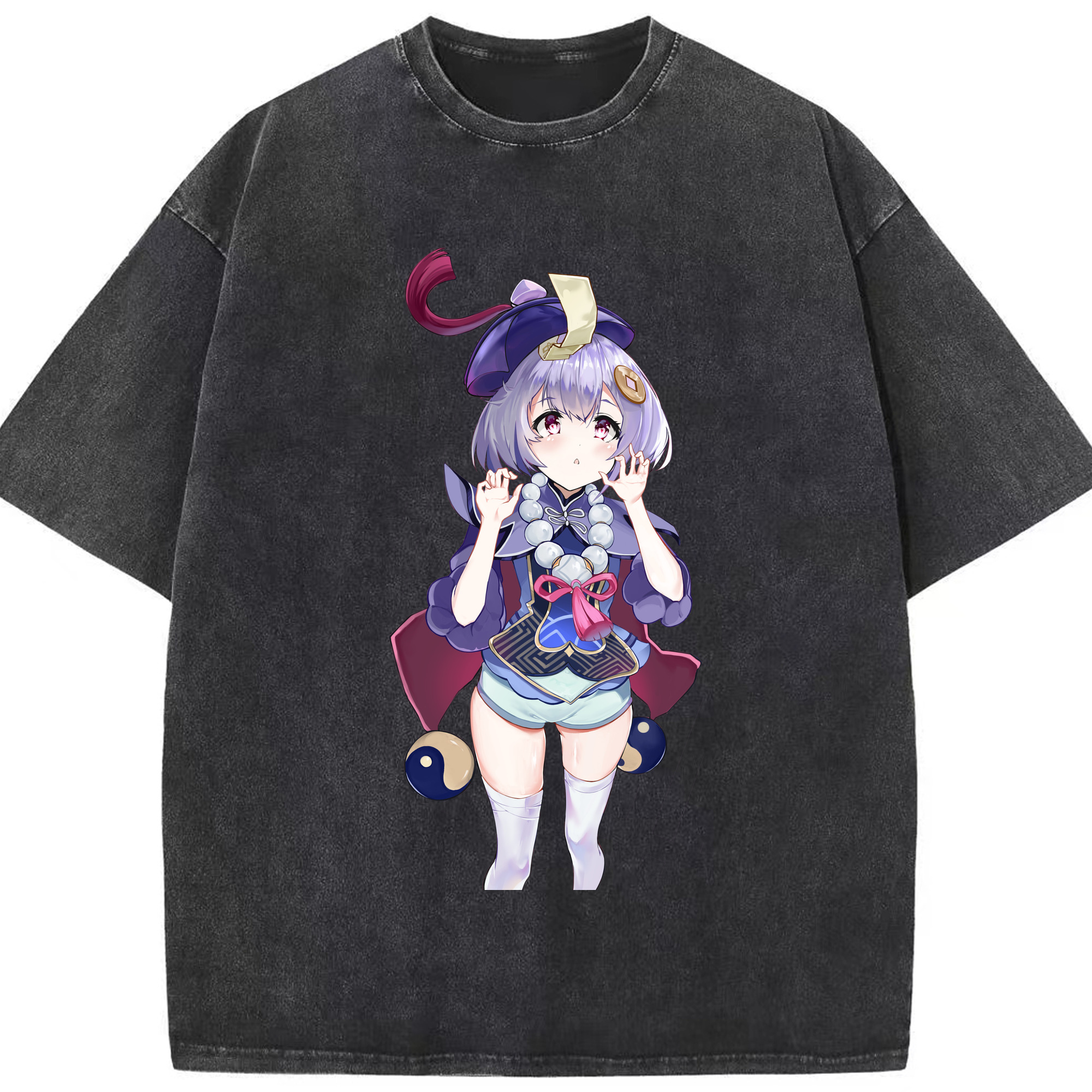 げんし神 七七 なな  genshin Nana 綿100% ヴィンテージ風 半袖Tシャツ（フロントプリント）