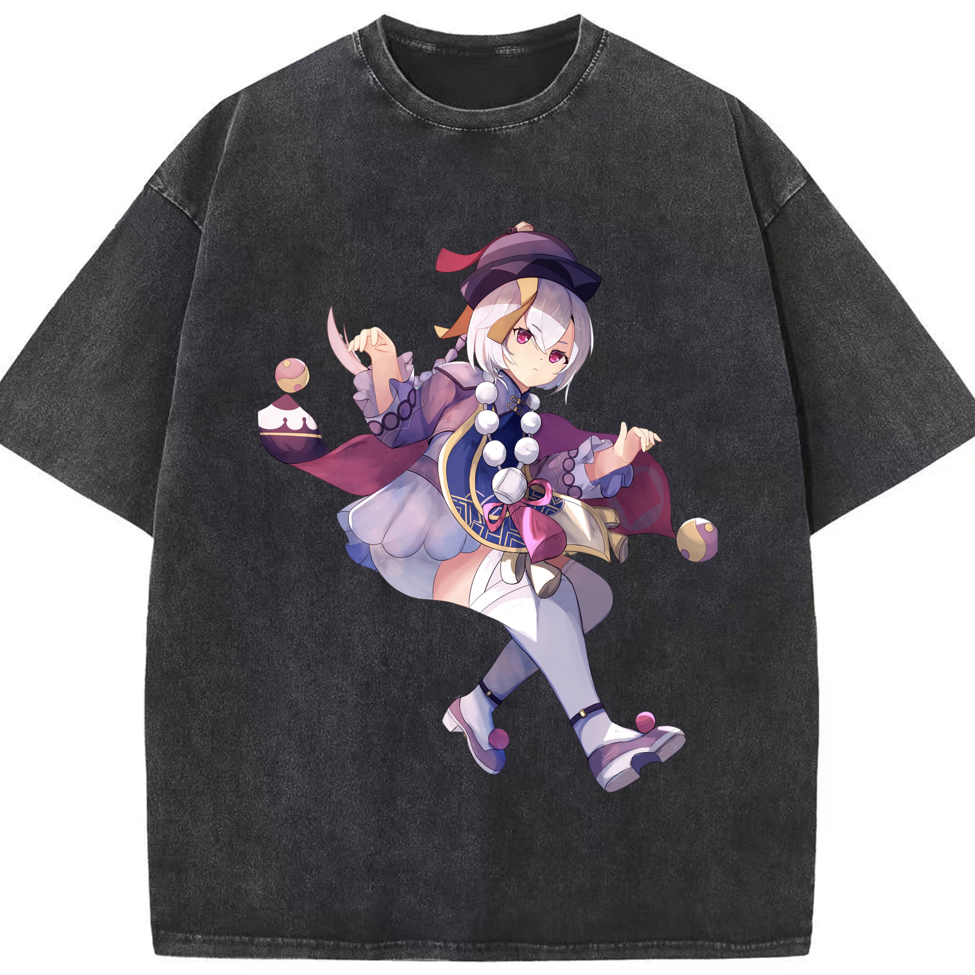 げんし神 七七 なな  genshin Nana 綿100% ヴィンテージ風 半袖Tシャツ（フロントプリント）