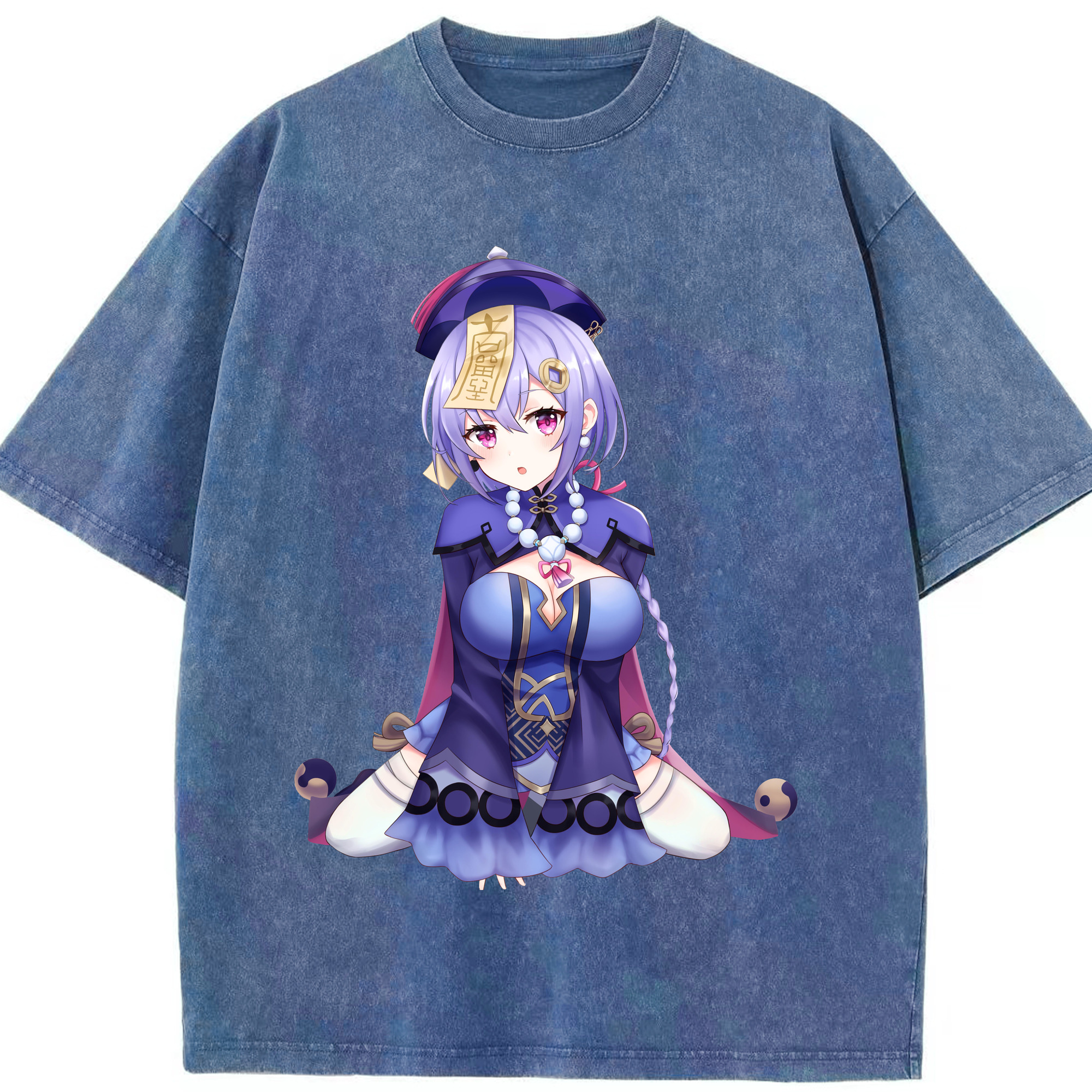 げんし神 七七 なな  genshin Nana 綿100% ヴィンテージ風 半袖Tシャツ（フロントプリント）