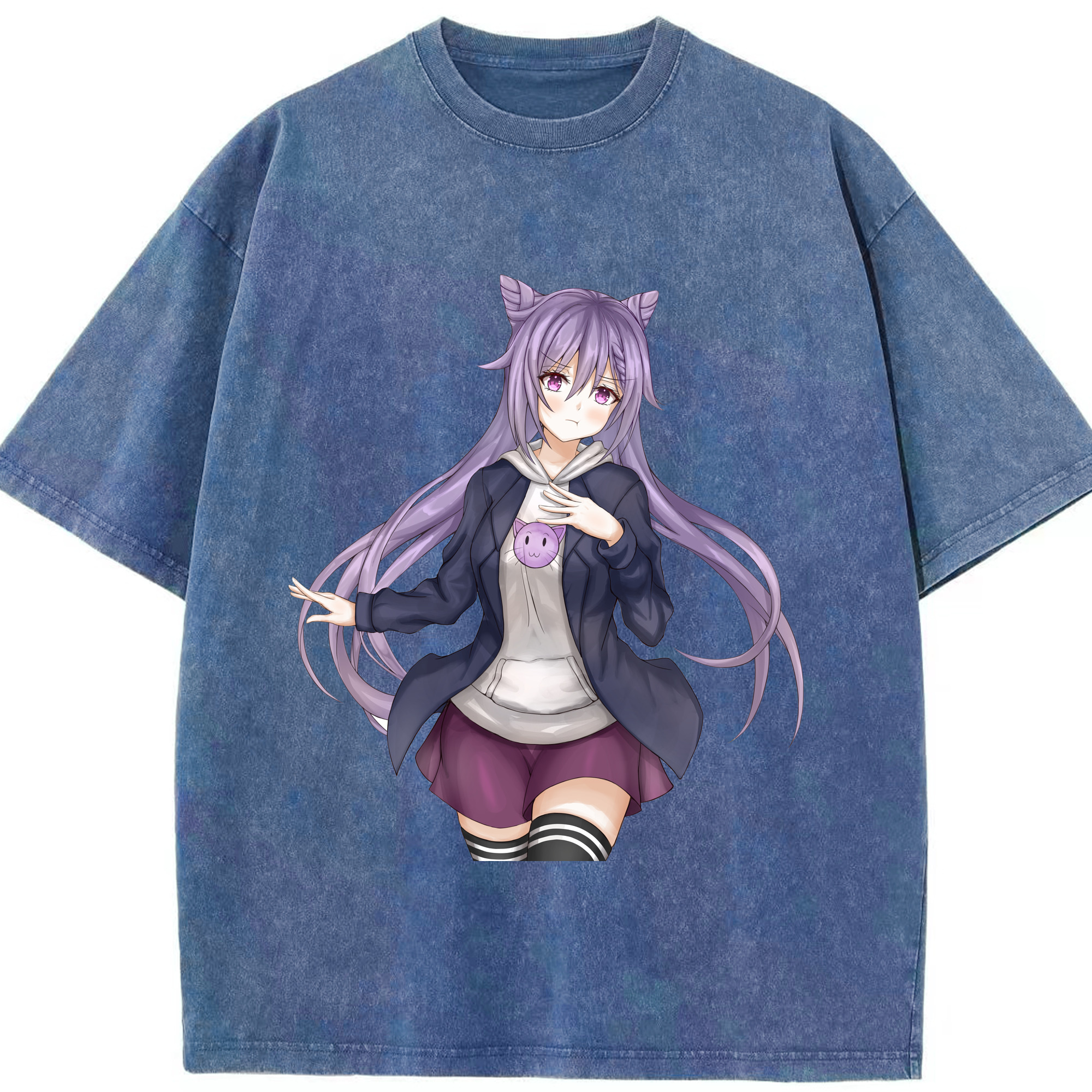 げんし神 刻晴 こくせい genshin Kokusei 綿100% ヴィンテージ風 半袖Tシャツ（フロントプリント）