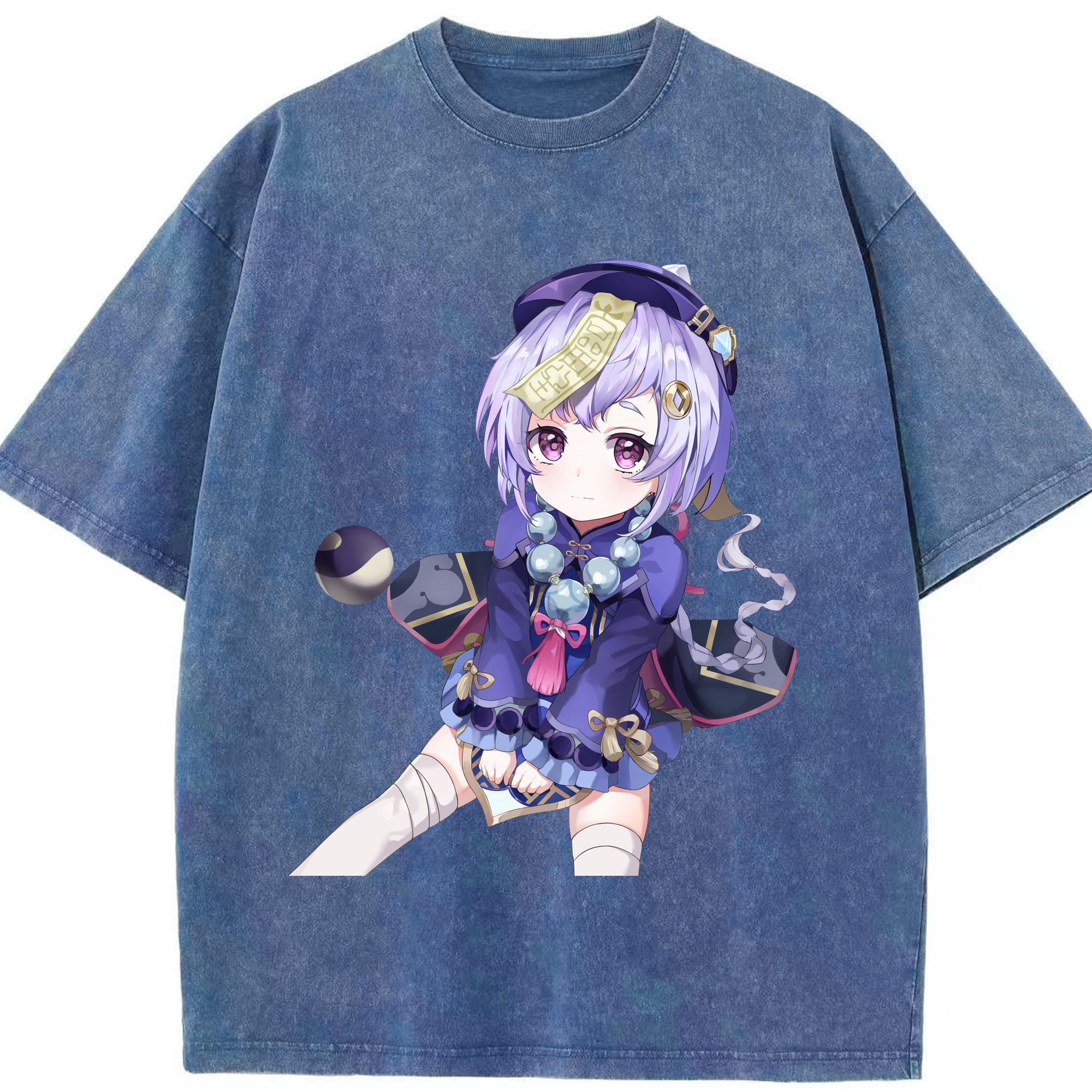 げんし神 七七 なな  genshin Nana 綿100% ヴィンテージ風 半袖Tシャツ（フロントプリント）
