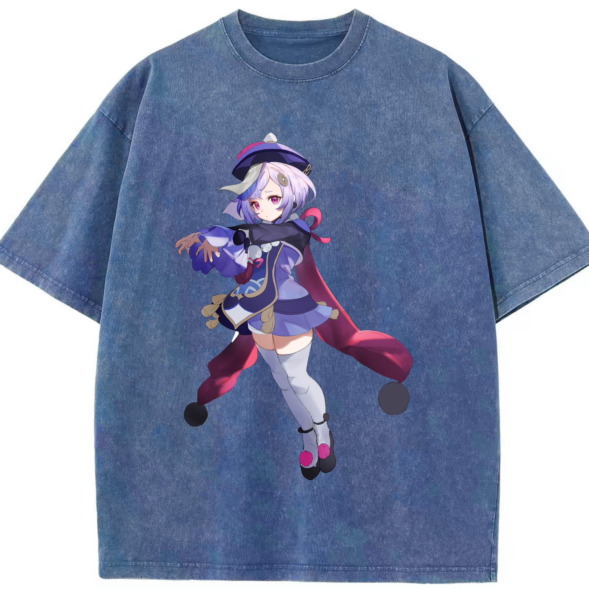 げんし神 七七 なな  genshin Nana 綿100% ヴィンテージ風 半袖Tシャツ（フロントプリント）