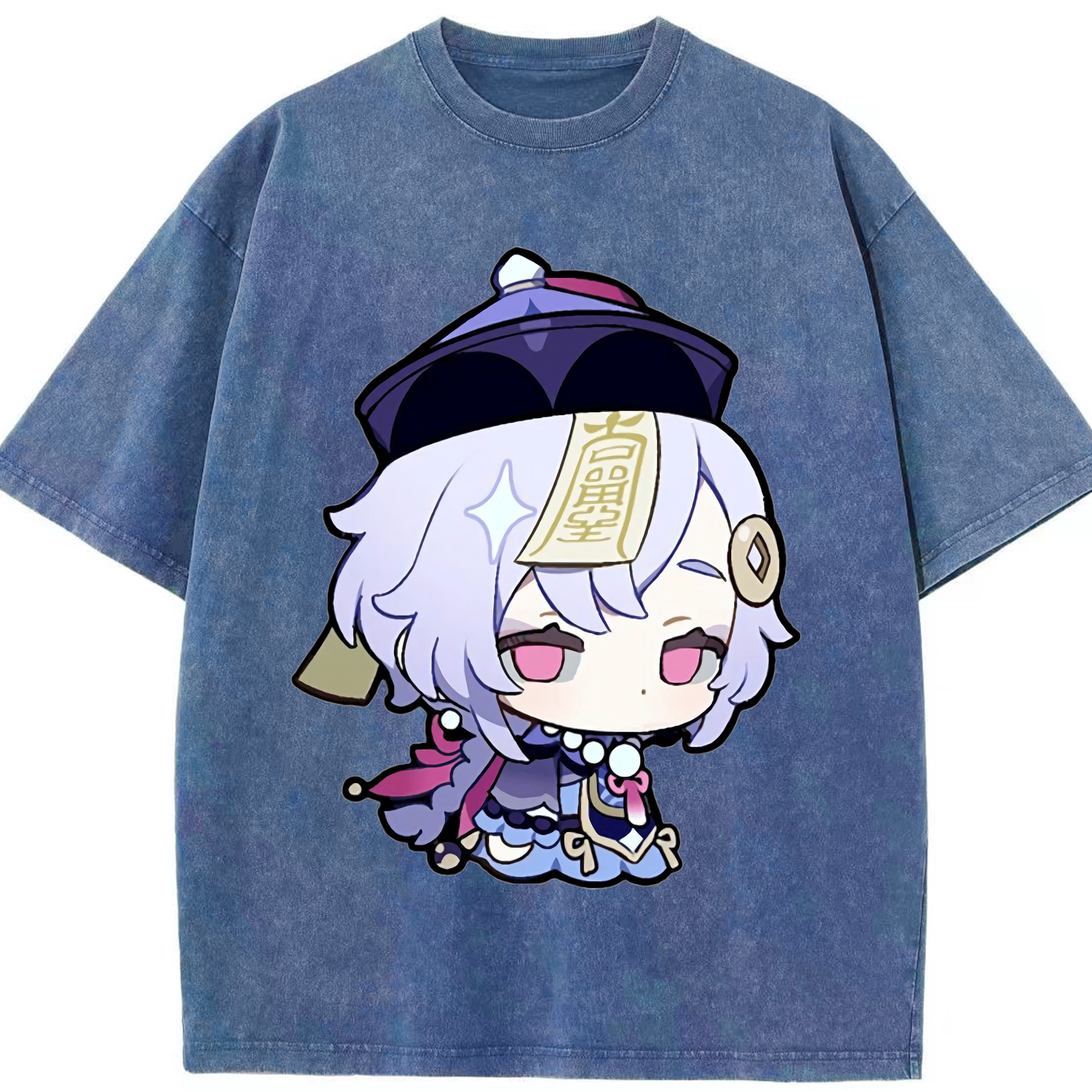 げんし神 七七 なな  genshin Nana 綿100% ヴィンテージ風 半袖Tシャツ（フロントプリント）