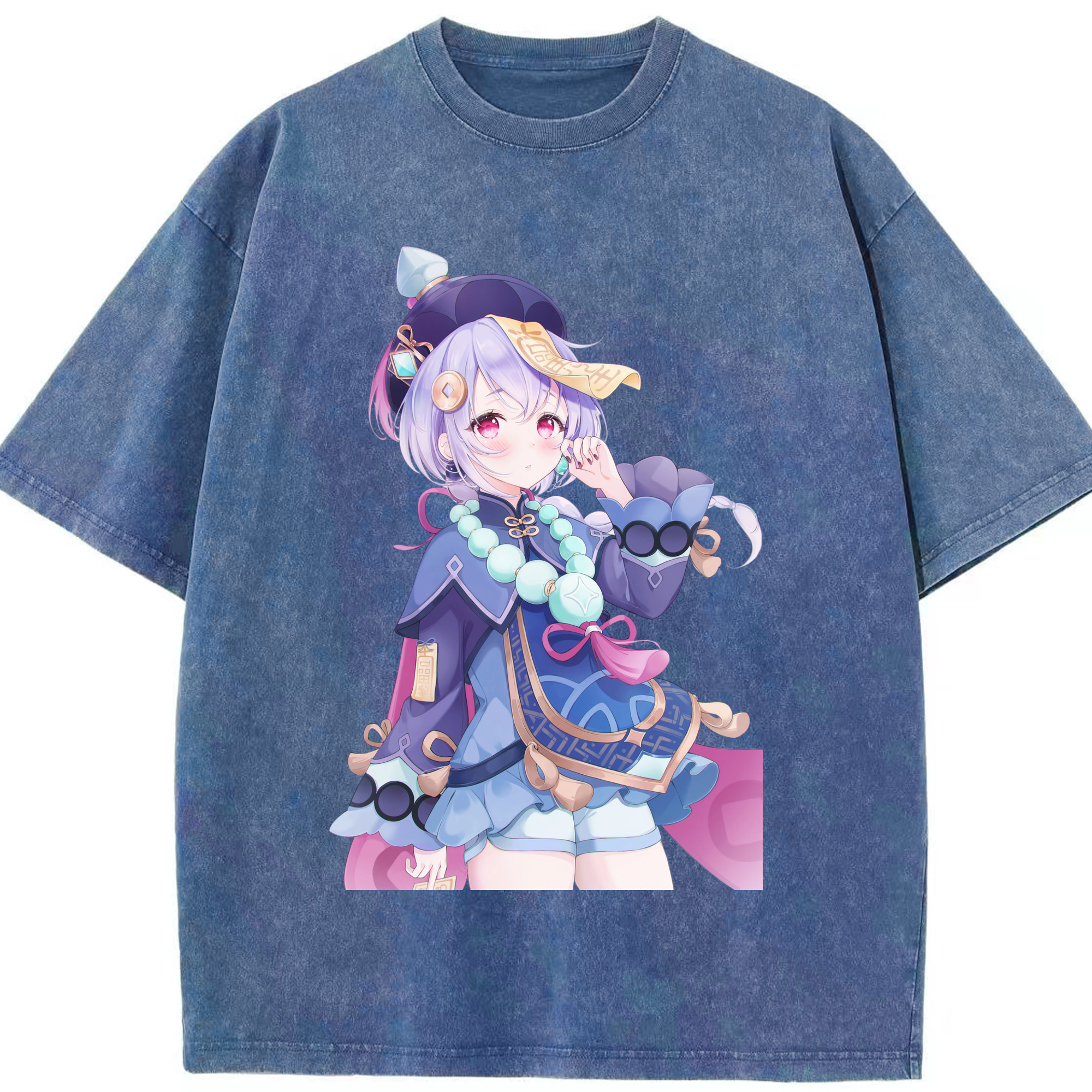 げんし神 七七 なな  genshin Nana 綿100% ヴィンテージ風 半袖Tシャツ（フロントプリント）