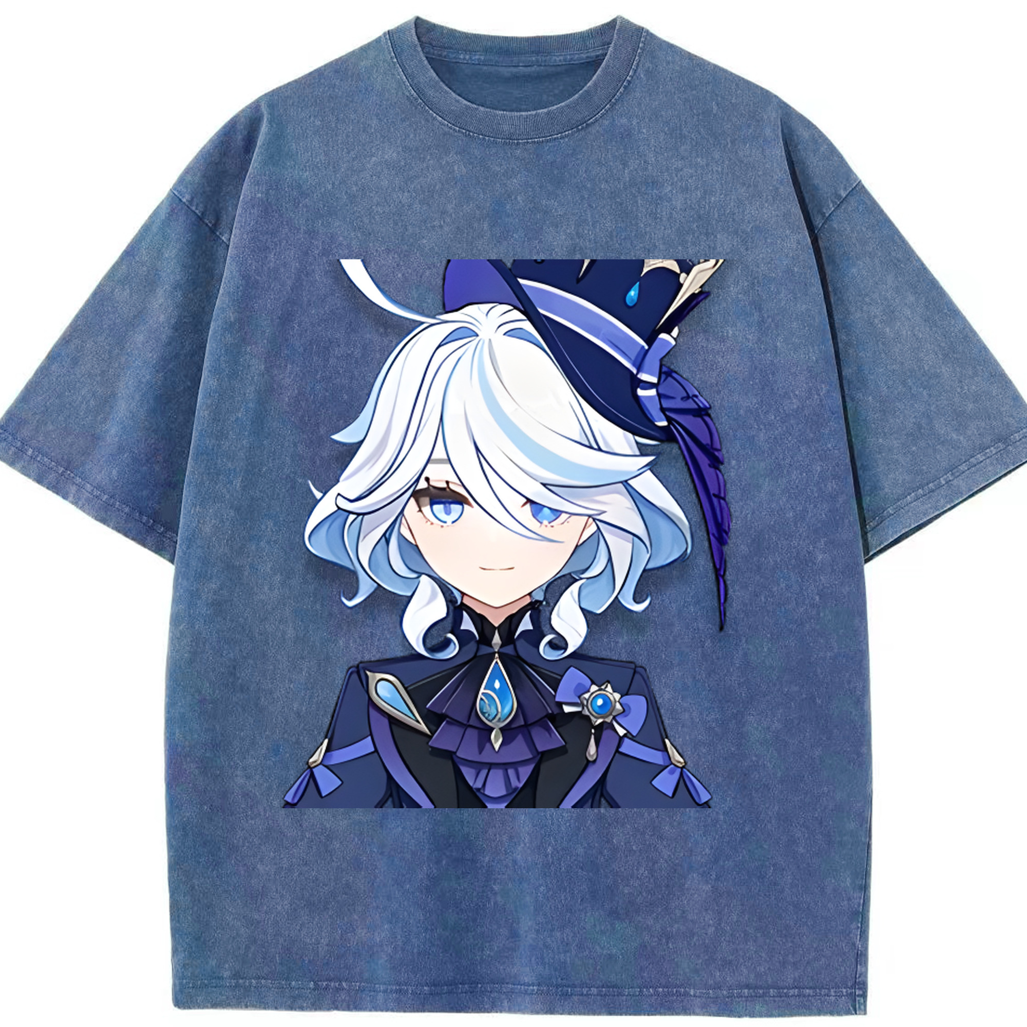 げんし神 フリーナ genshin Furina 綿100% ヴィンテージ風 半袖Tシャツ（フロントプリント）