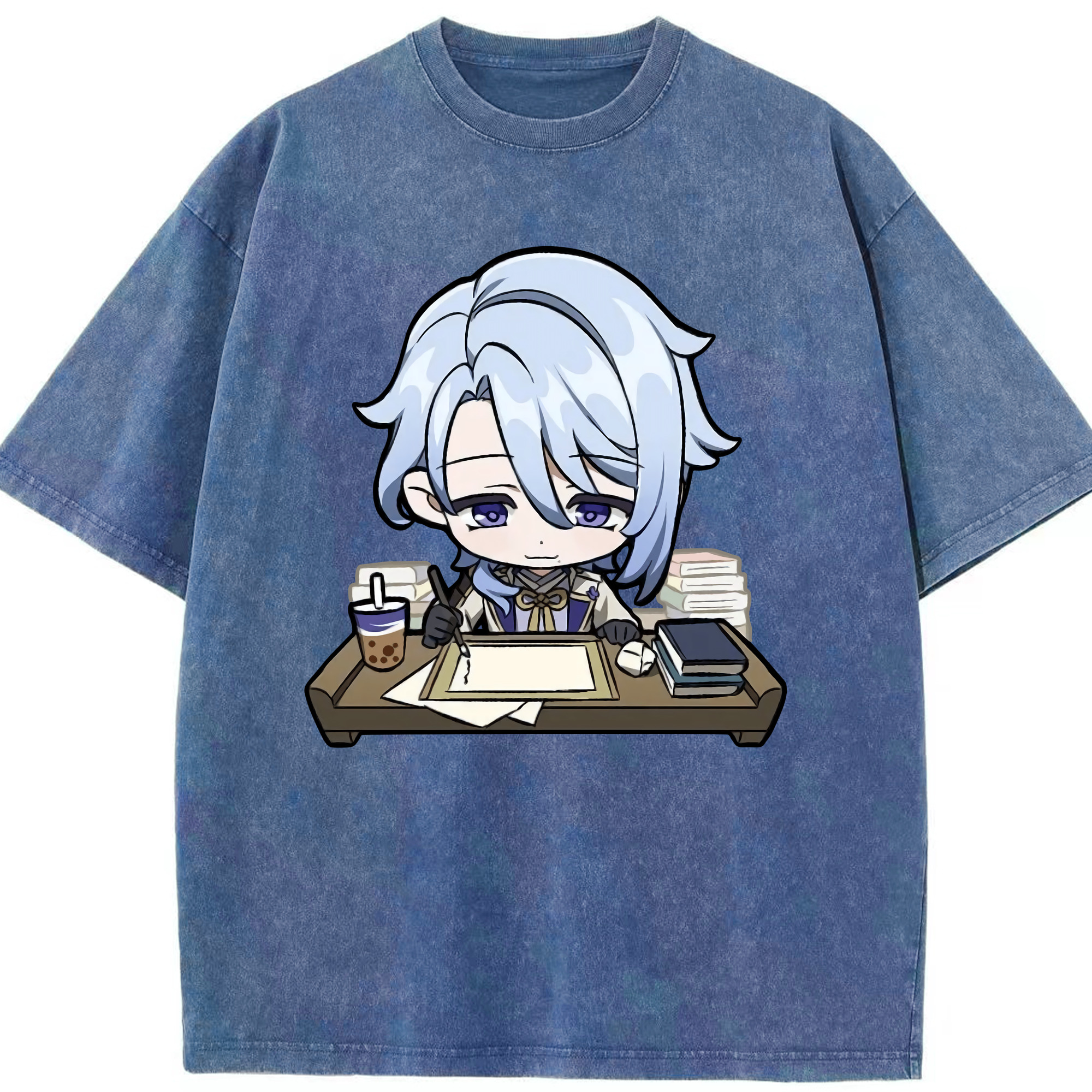 げんし神 神里綾人 かみさとあやと genshin Kamisato Ayato 綿100% ヴィンテージ風 半袖Tシャツ（フロントプリント）