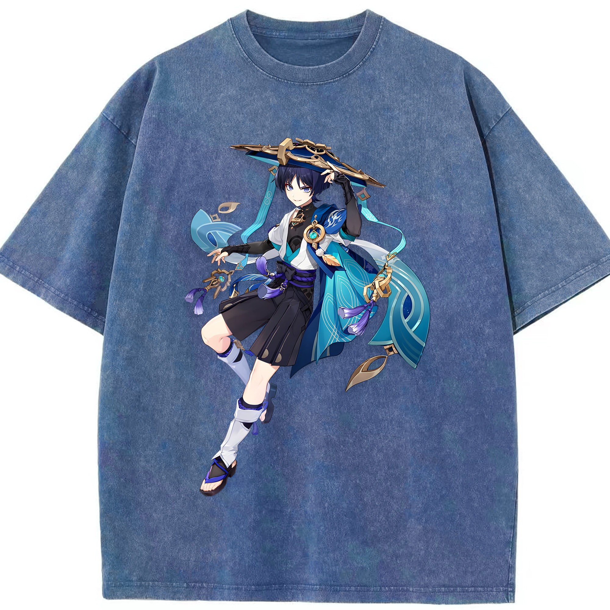 げんし神 さんペい genshin Sanpei 綿100% ヴィンテージ風 半袖Tシャツ（フロントプリント）