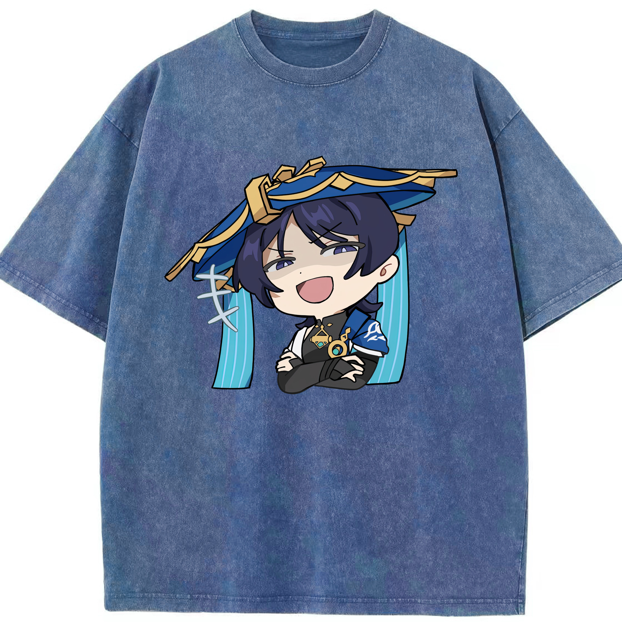 げんし神 さんペい genshin Sanpei 綿100% ヴィンテージ風 半袖Tシャツ（フロントプリント）
