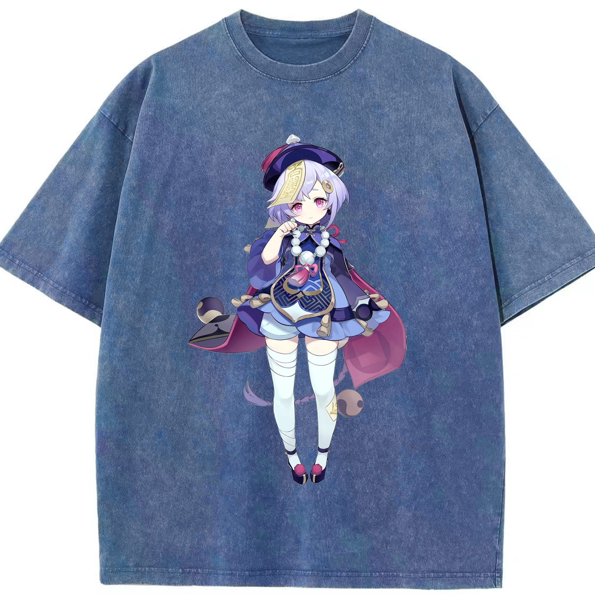 げんし神 七七 なな  genshin Nana 綿100% ヴィンテージ風 半袖Tシャツ（フロントプリント）