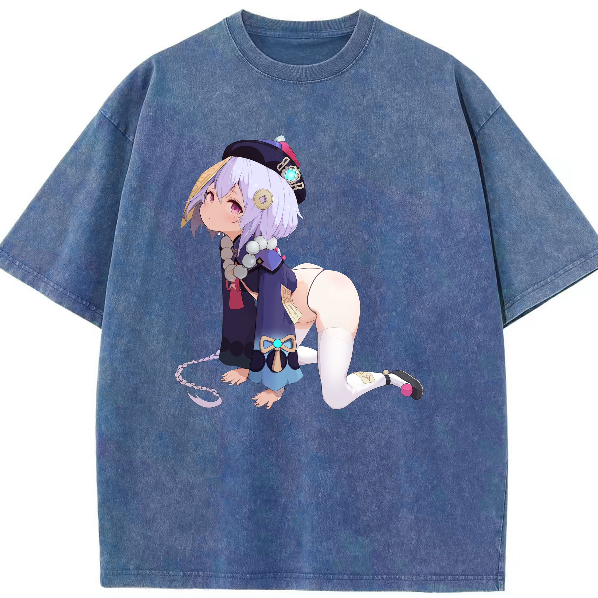 げんし神 七七 なな  genshin Nana 綿100% ヴィンテージ風 半袖Tシャツ（フロントプリント）