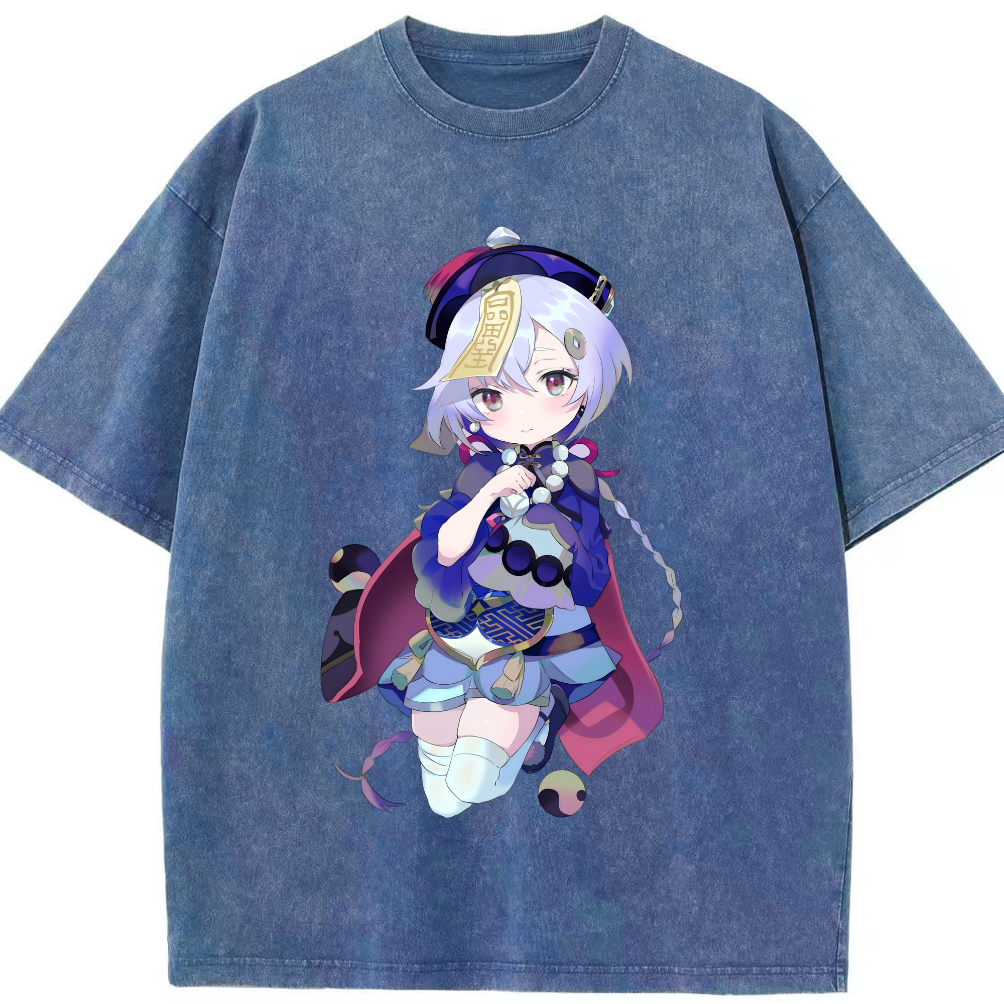 げんし神 七七 なな  genshin Nana 綿100% ヴィンテージ風 半袖Tシャツ（フロントプリント）