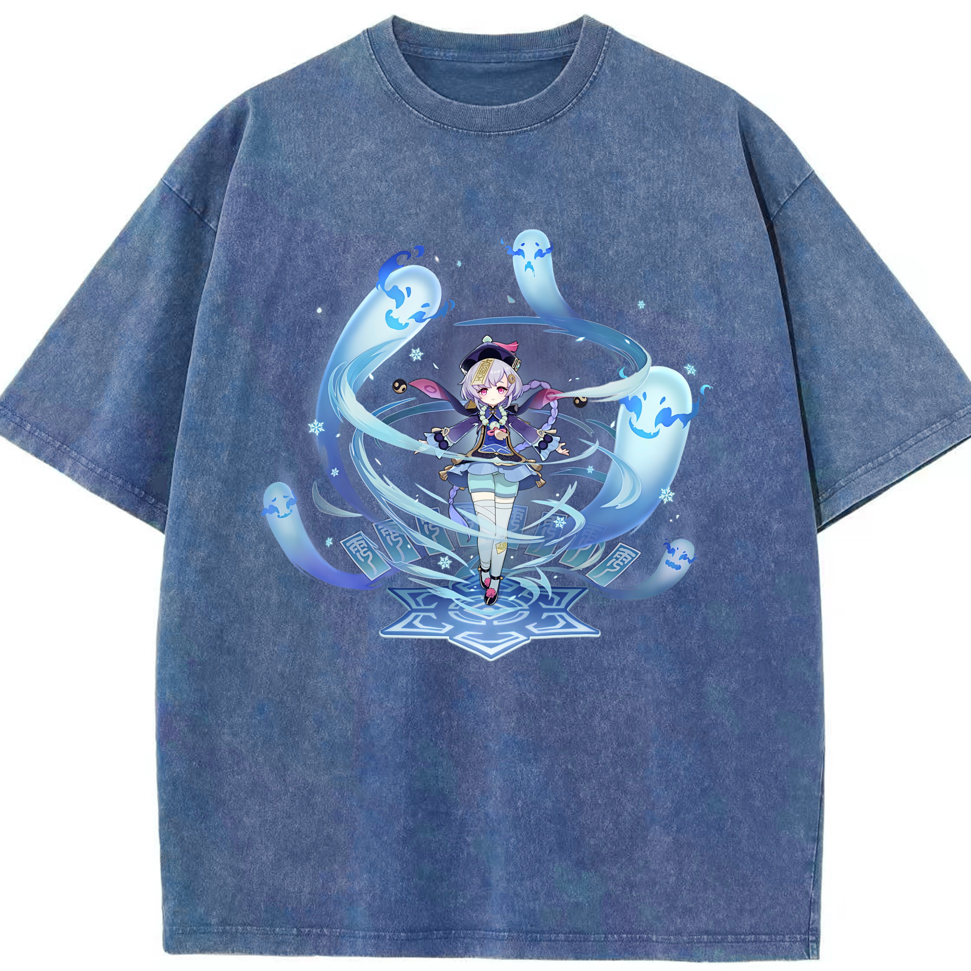 げんし神 七七 なな  genshin Nana 綿100% ヴィンテージ風 半袖Tシャツ（フロントプリント）