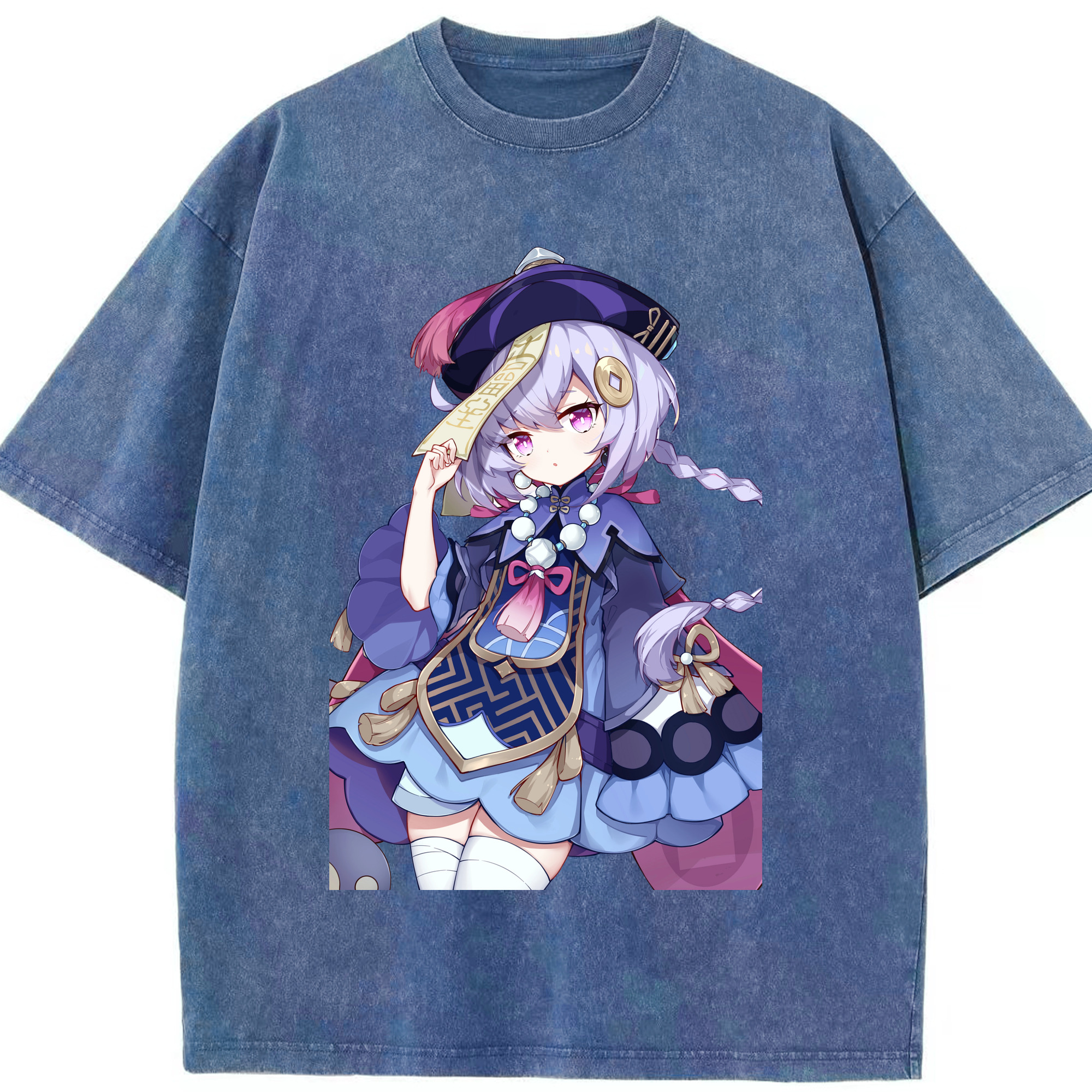 げんし神 七七 なな  genshin Nana 綿100% ヴィンテージ風 半袖Tシャツ（フロントプリント）