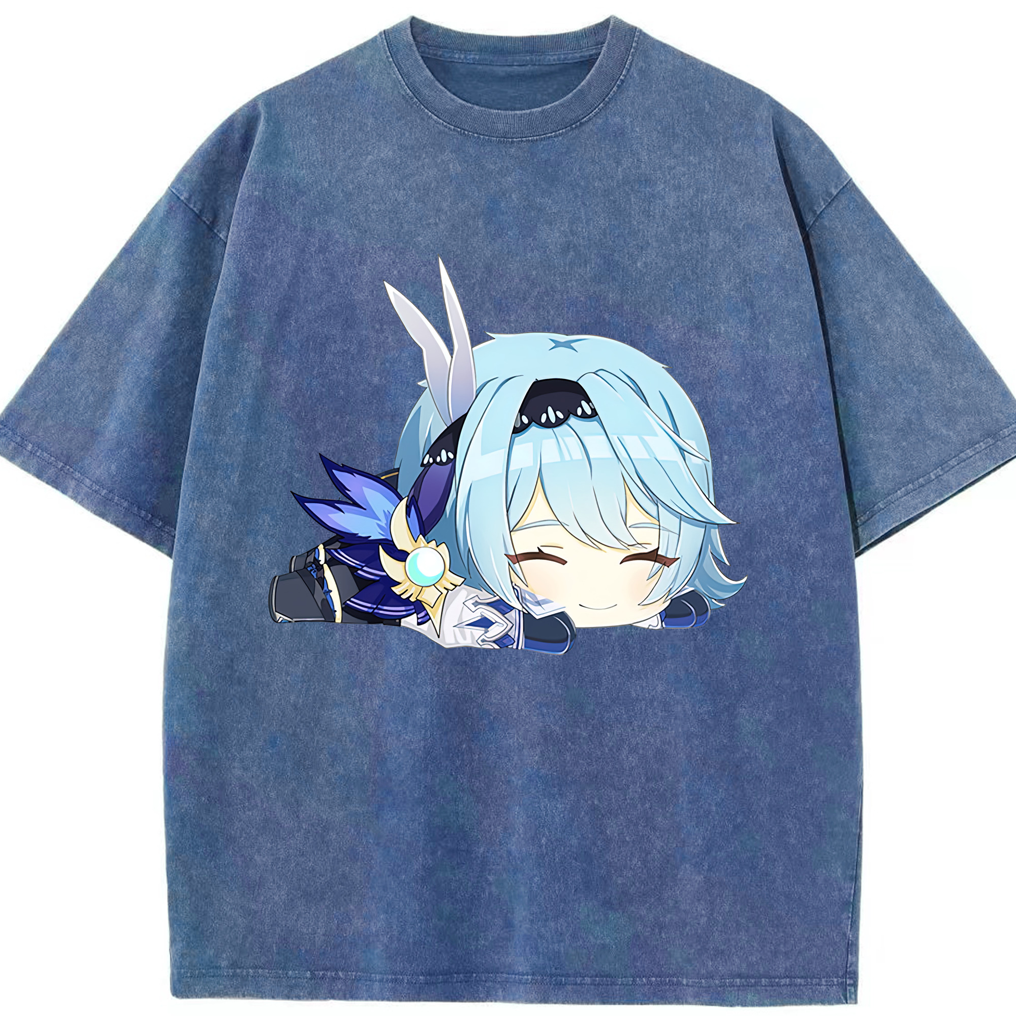 げんし神 优菈 ゆうら genshin Yūra 綿100% ヴィンテージ風 半袖Tシャツ（フロントプリント）