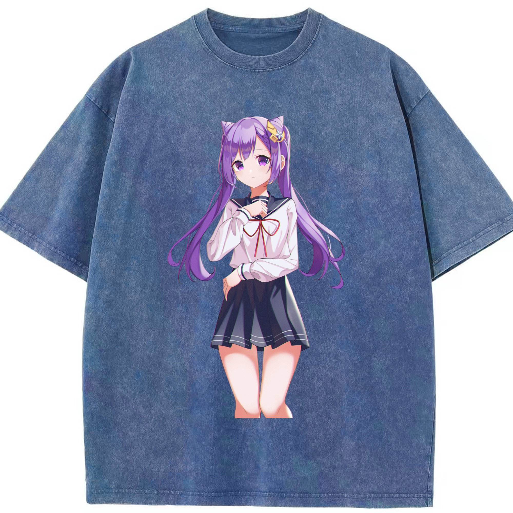 げんし神 刻晴 こくせい genshin Kokusei 綿100% ヴィンテージ風 半袖Tシャツ（フロントプリント）