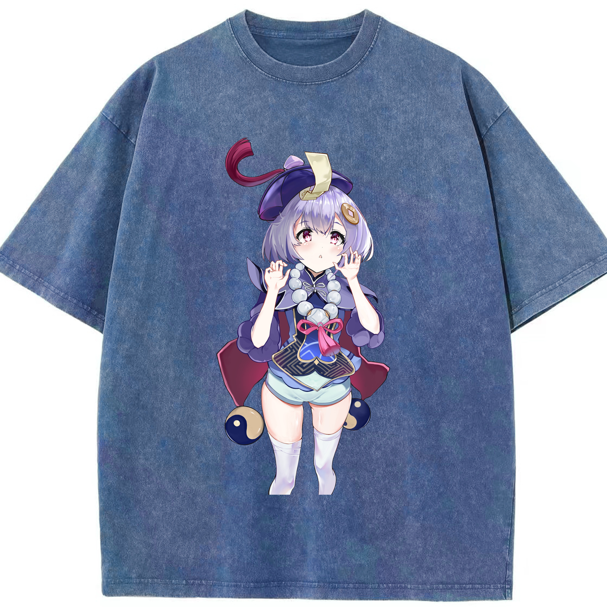 げんし神 七七 なな  genshin Nana 綿100% ヴィンテージ風 半袖Tシャツ（フロントプリント）