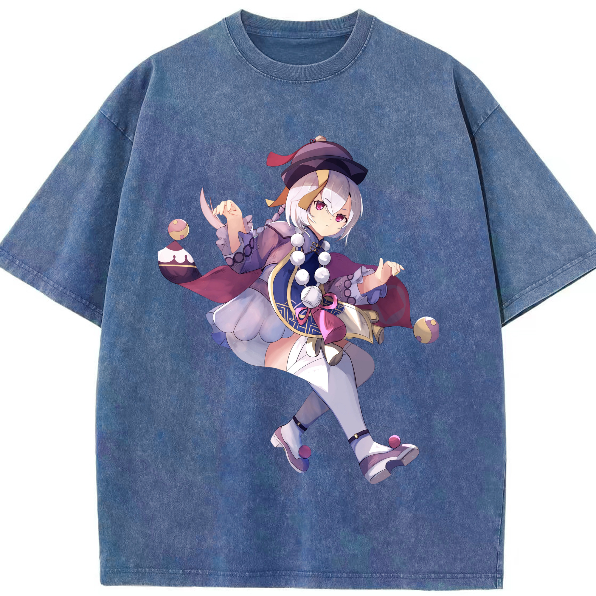 げんし神 七七 なな  genshin Nana 綿100% ヴィンテージ風 半袖Tシャツ（フロントプリント）