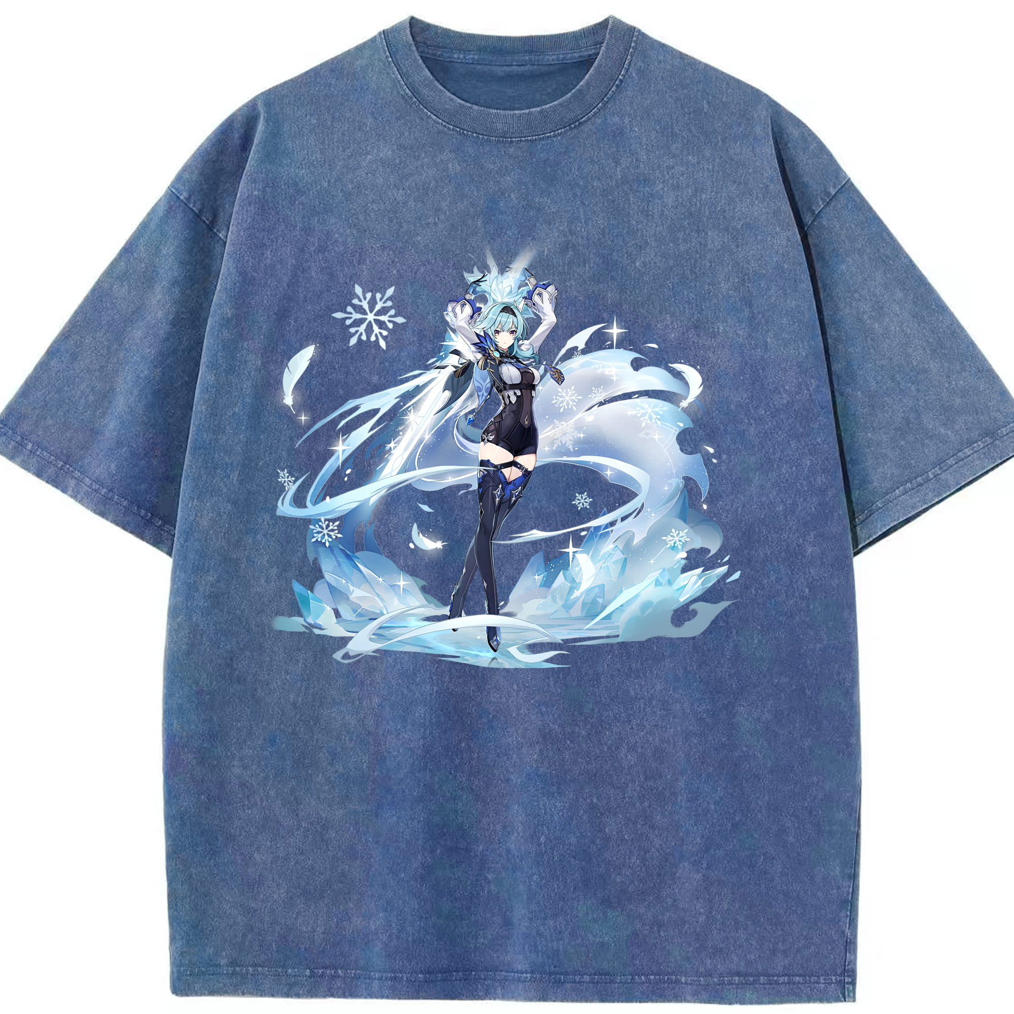 げんし神 优菈 ゆうら genshin Yūra 綿100% ヴィンテージ風 半袖Tシャツ（フロントプリント）
