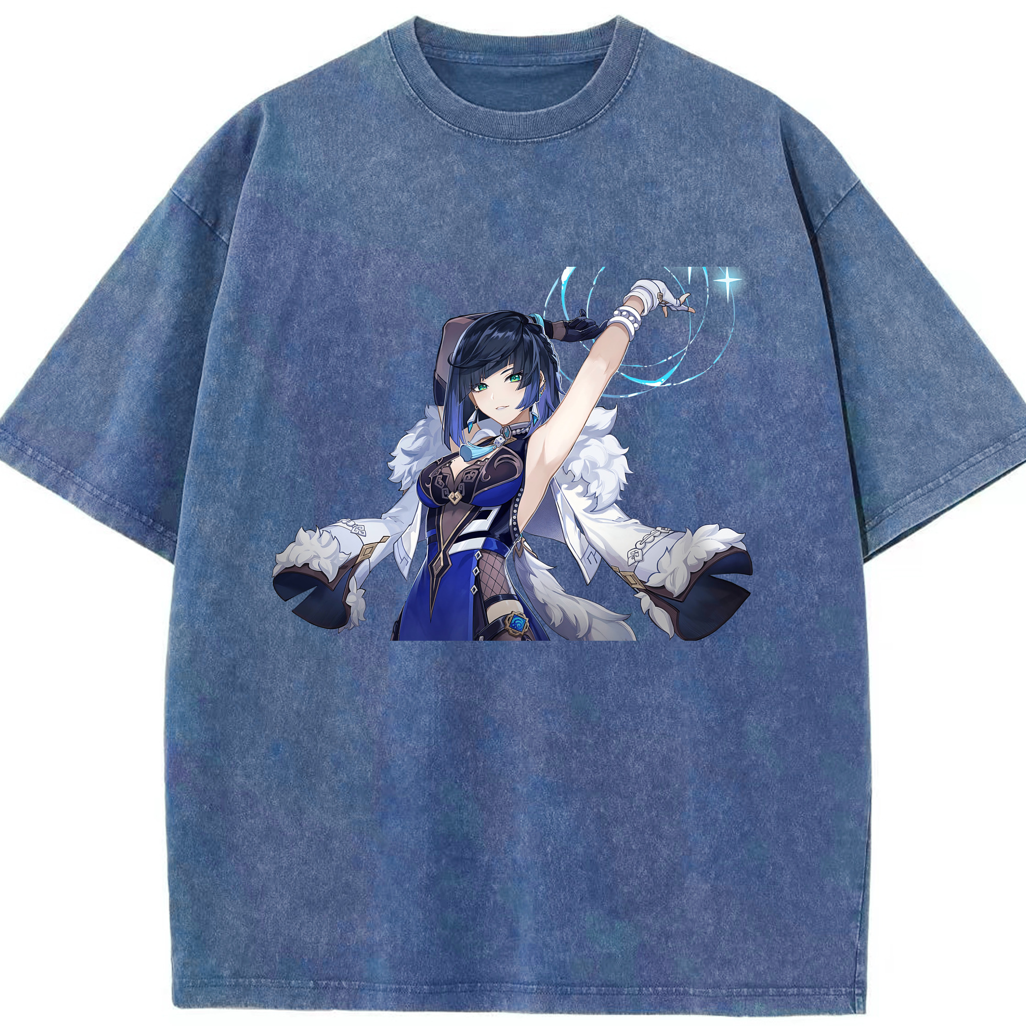 げんし神 夜兰 やらん genshin Yaran 綿100% ヴィンテージ風 半袖Tシャツ（フロントプリント）